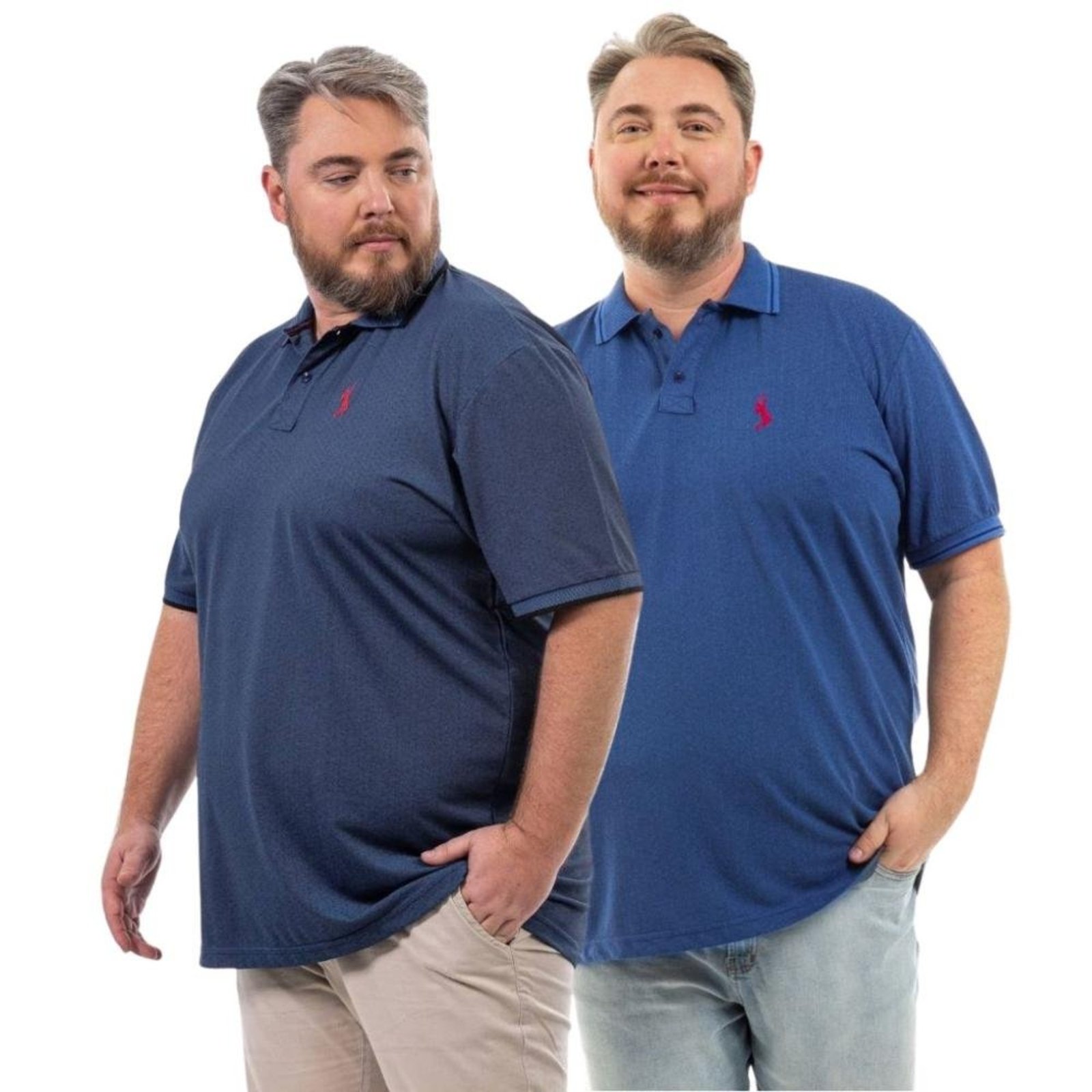 Kit 2 Camisa Polo Plus Size Tradicional Elegante Moderna