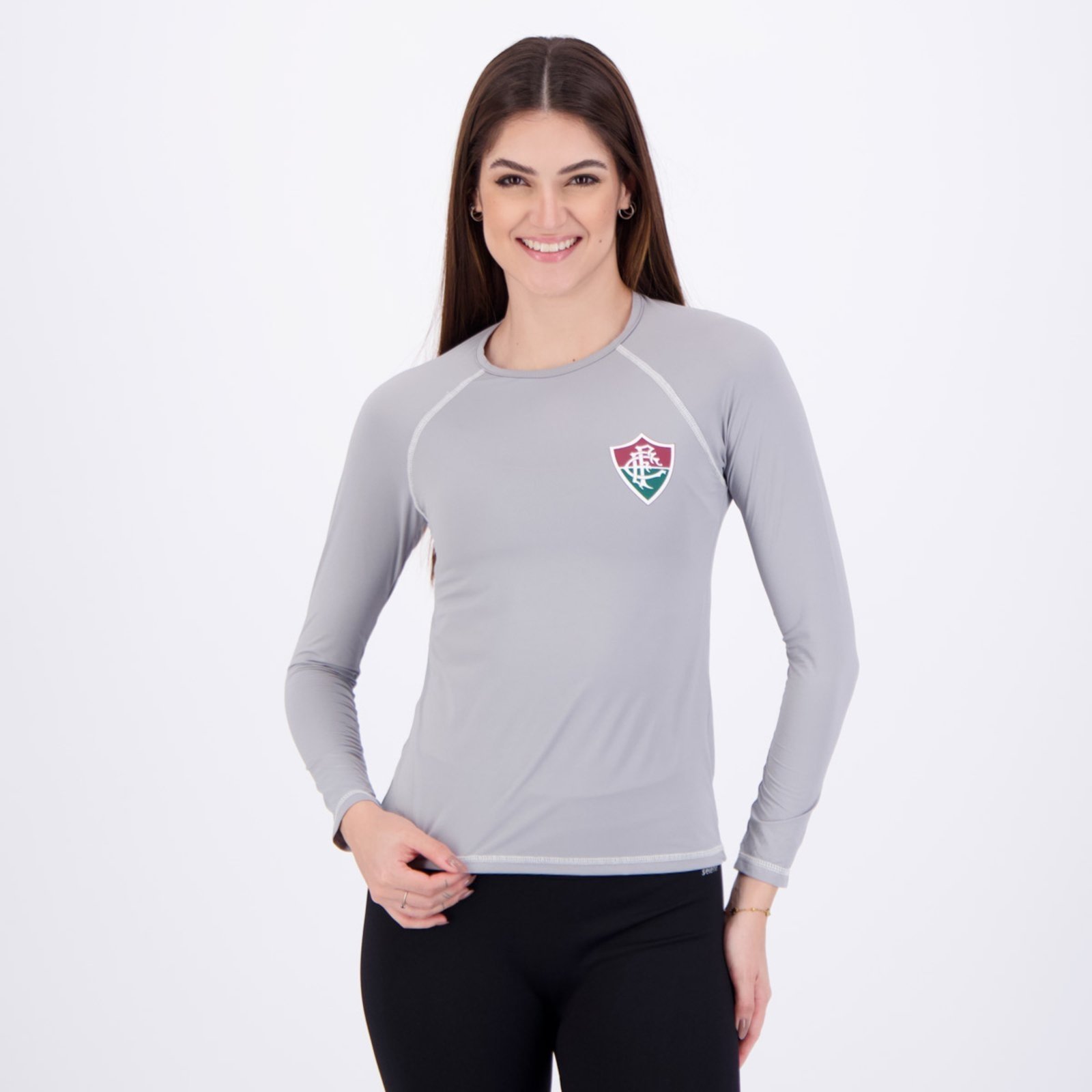 Camisa Manga Longa Fluminense Lodge Feminina Cinza
