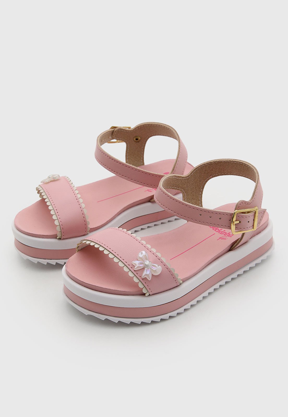 Infantil - Sandália Molekinha Tratorada Tiras Laço Rosa