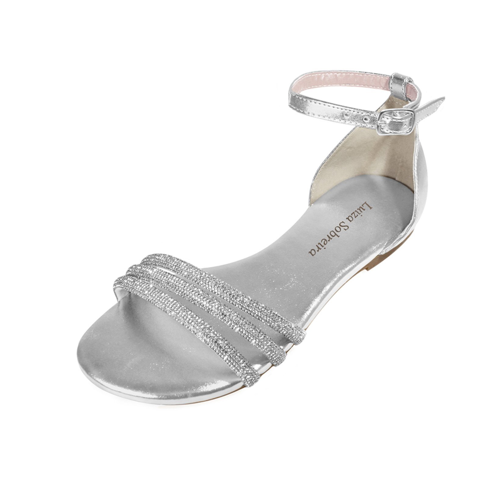 Sandália Ergonômica Luiza Sobreira Prata Strass Mod. 2238