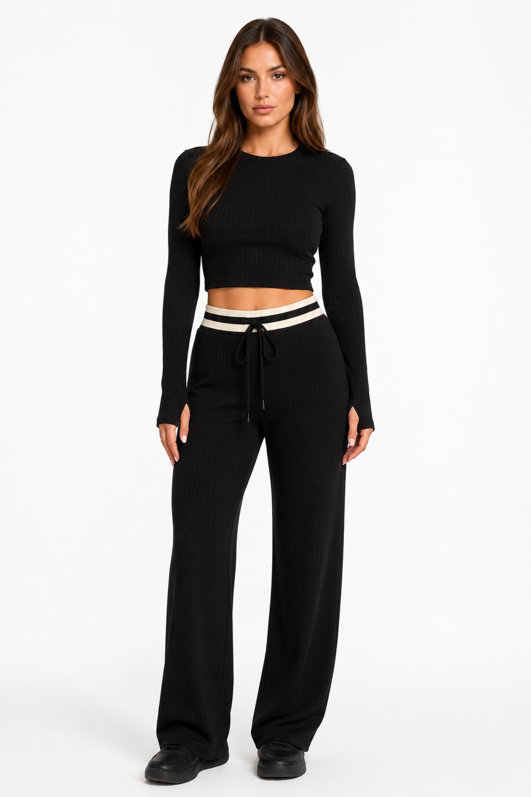 Conjunto Feminino D Bell Outlet Fashion Listra Preto