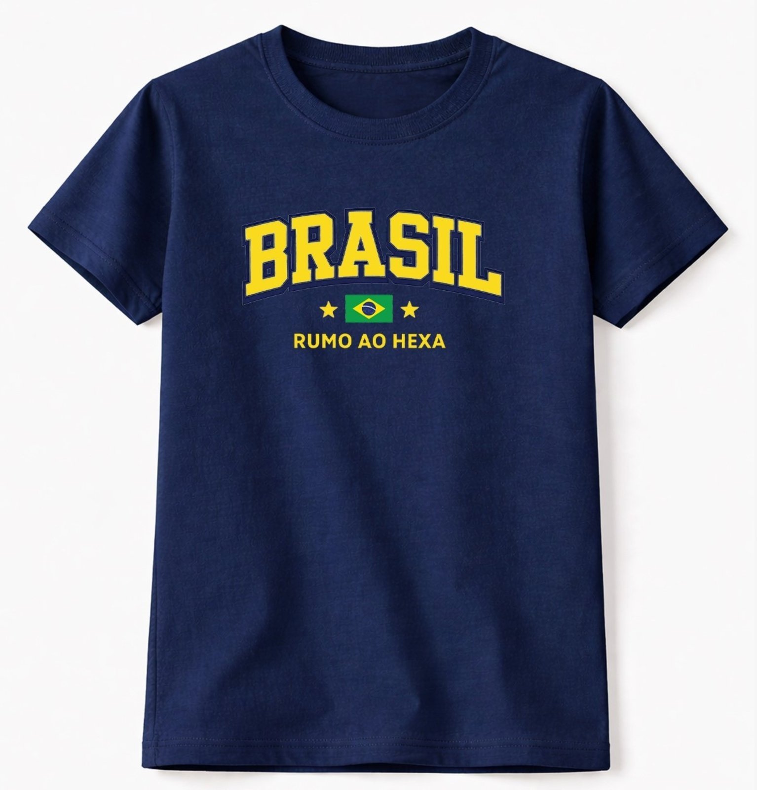 Infantil - Camiseta Masculina Algodão Brasil Marinho
