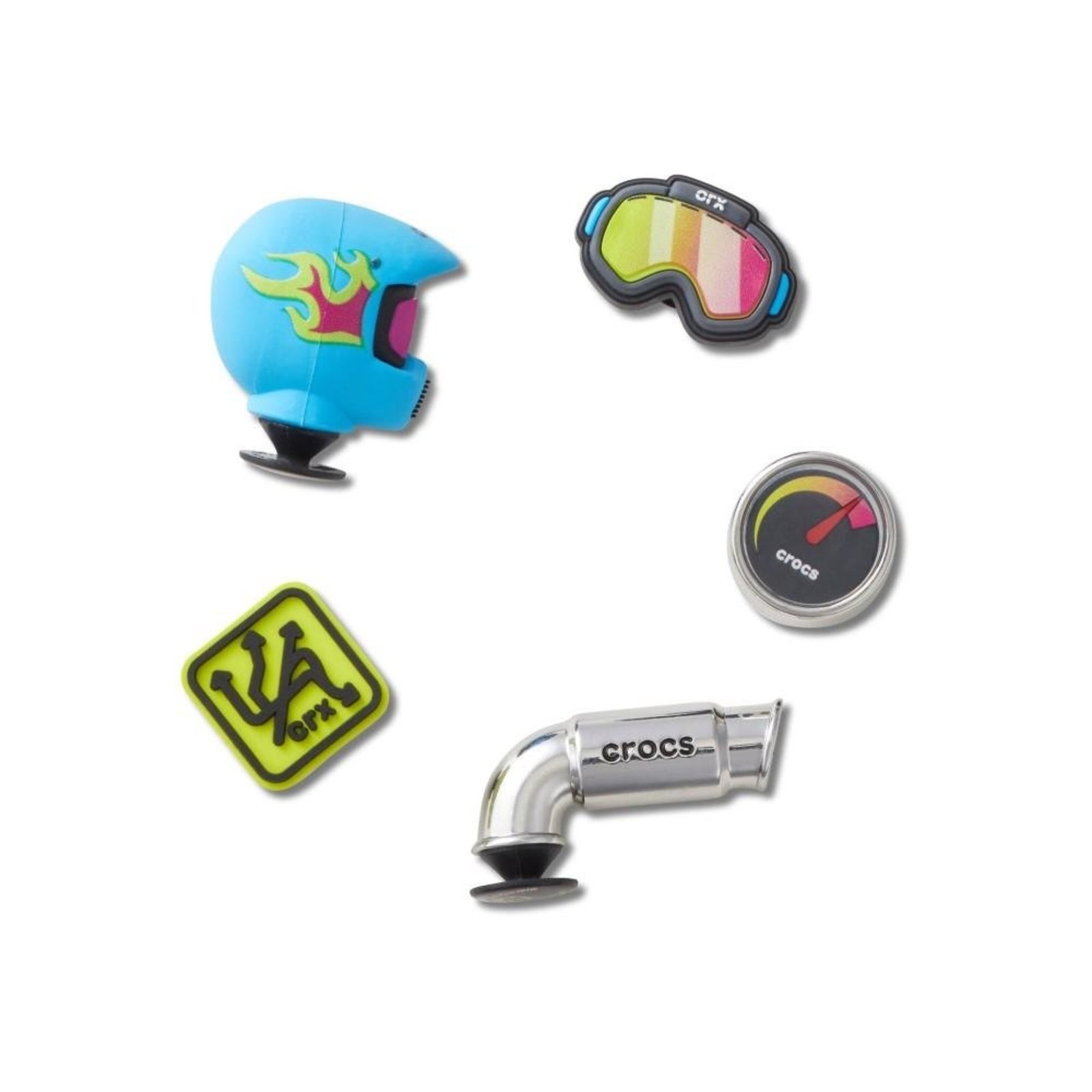 Infantil - Jibbitz™ Moto Racer Pack com 5 Peças UNICO Branco