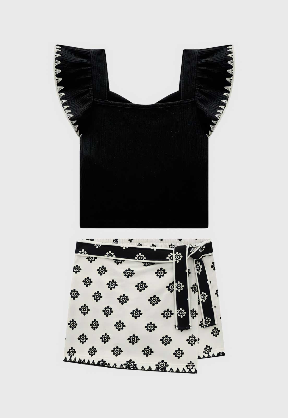 Infantil - Conjunto 2pçs Manga Curta Milon Estampado Preto
