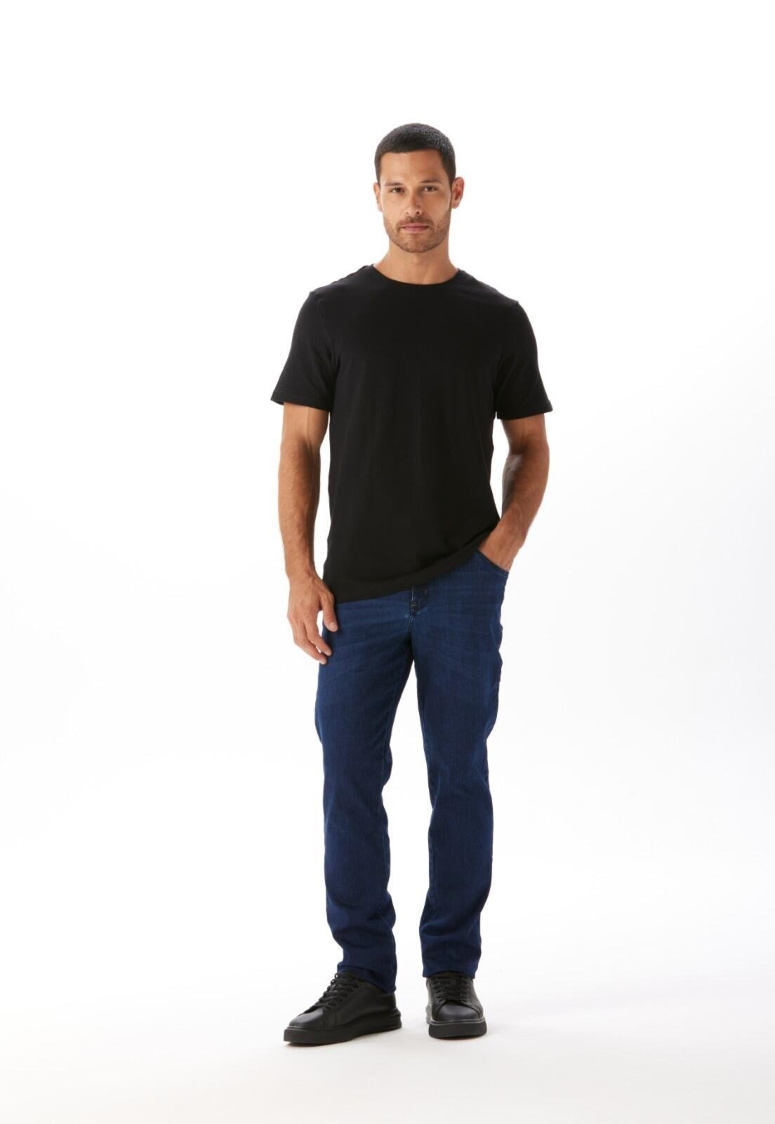 Calça Jeans Slim 5 Bolsos Traymon Azul Indigo