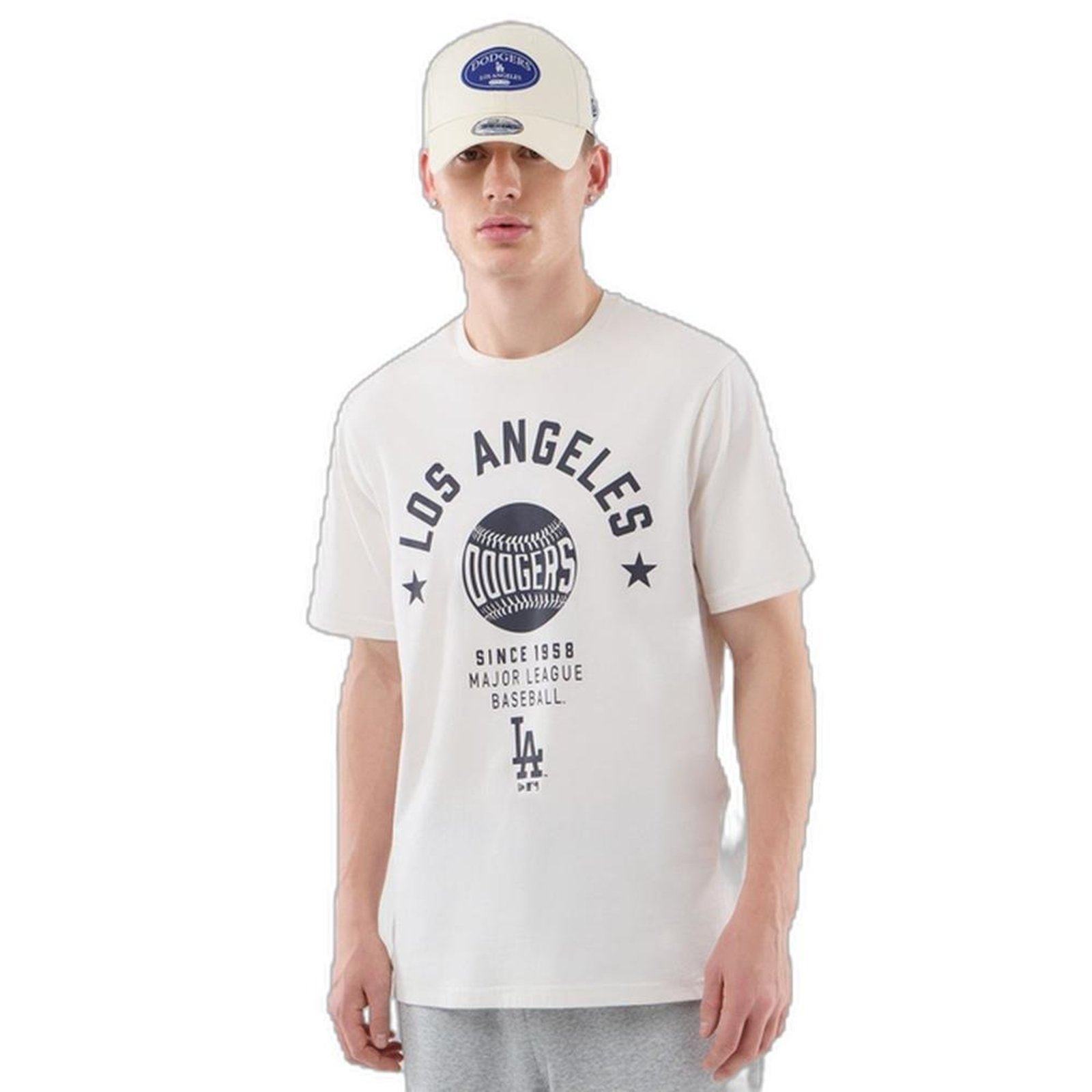 Camiseta New Era Regulas Log Angeles Dodgers MLB Branca