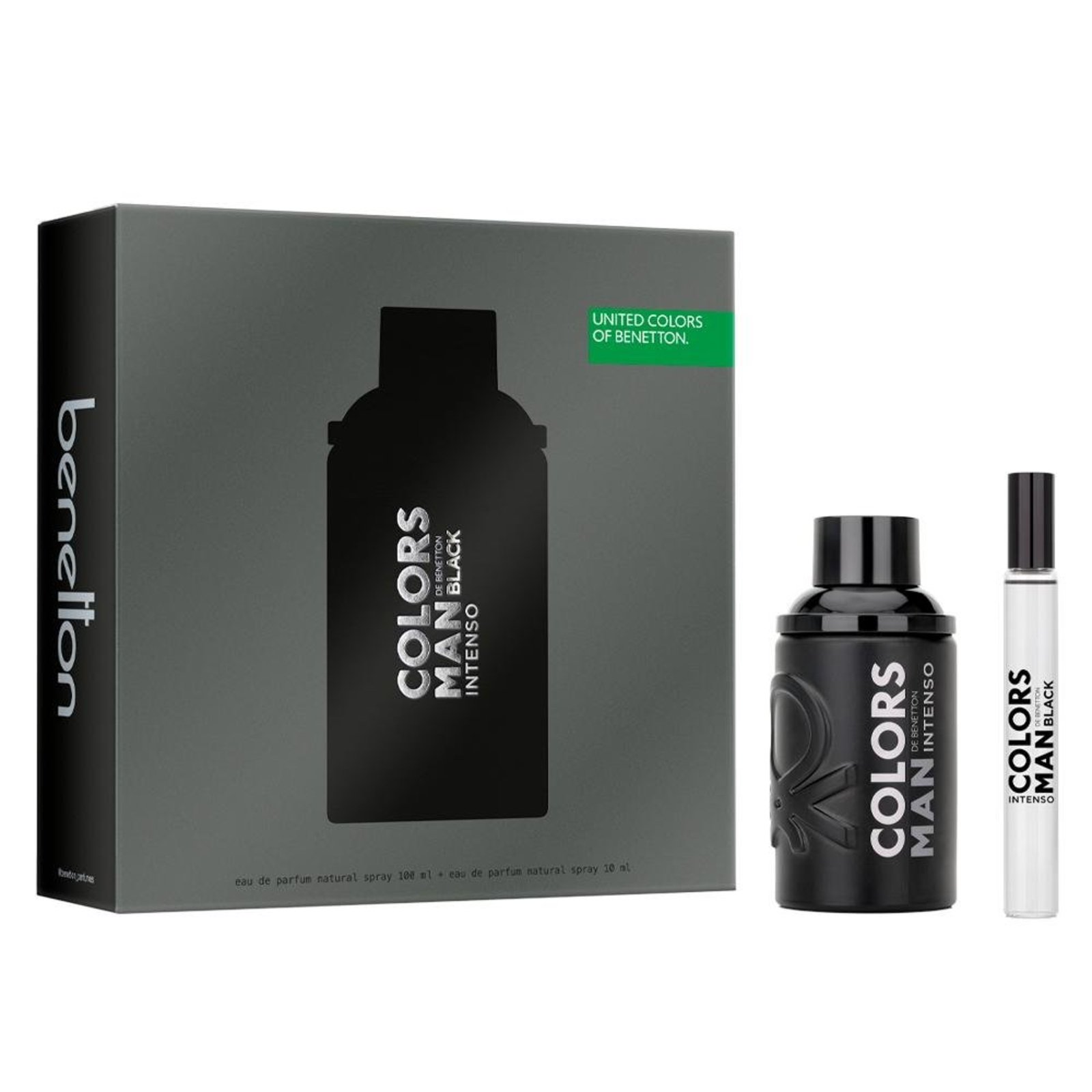 KIT BENETTON UNITED COLORS MAN BLACK INTENSO EDT PERFUME MASCULINO 100ML + DESODORANTE 150ML