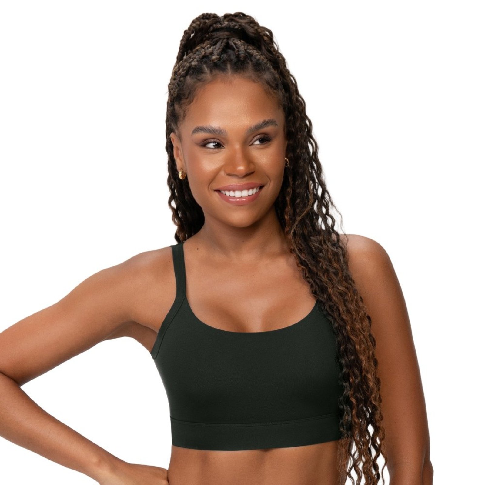 Top Fitness de Alças e Bojo Removível Preto