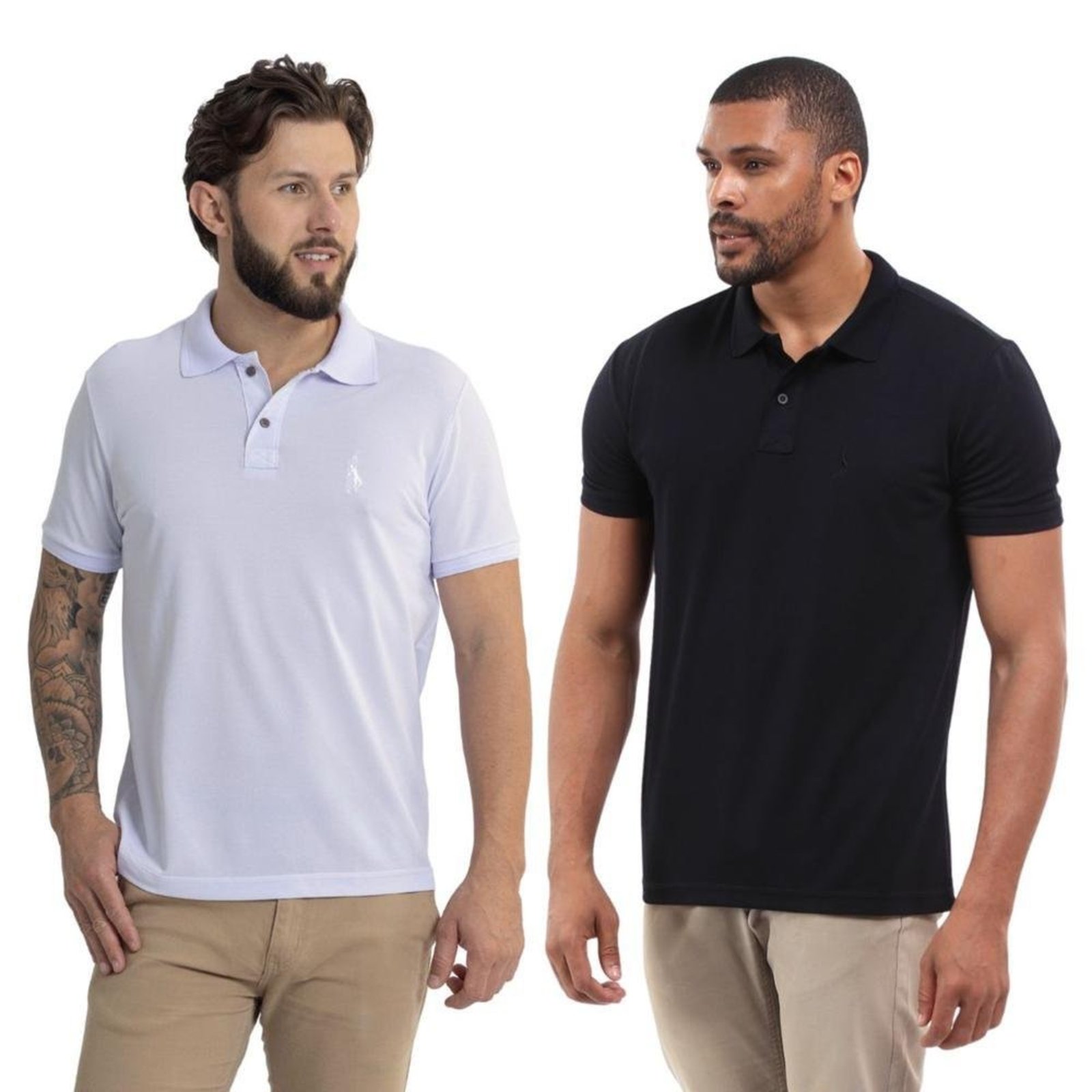 Kit 2 Camisa Polo Masculina Dia a Dia Conforto