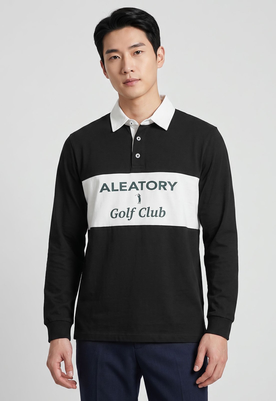 Camisa Polo Masculina Aleatory Golf Club Preta
