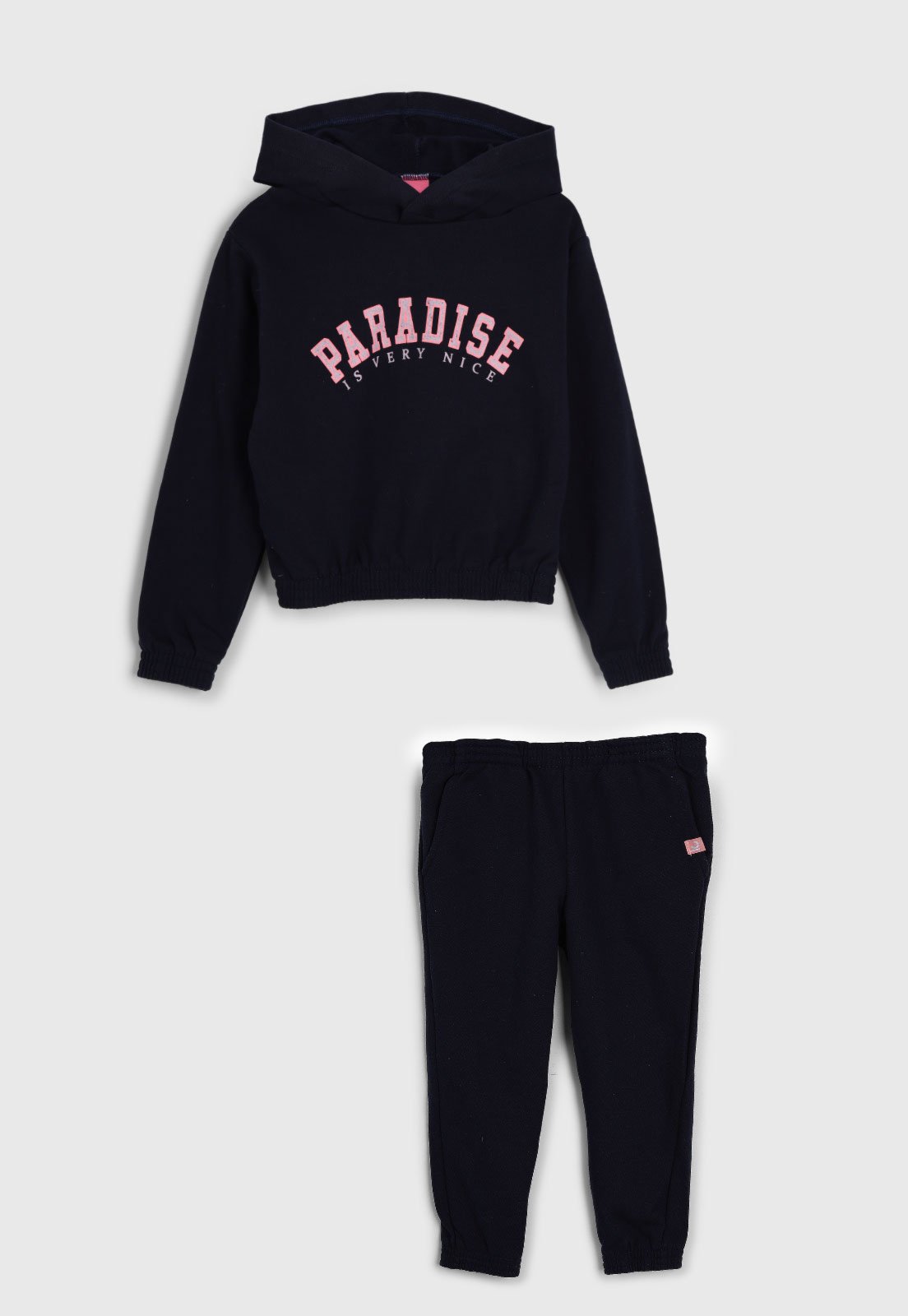 Infantil – Conjunto 2pçs Manga Longa Kamylus Blusa E Calça De Moletom Azul-Marinho