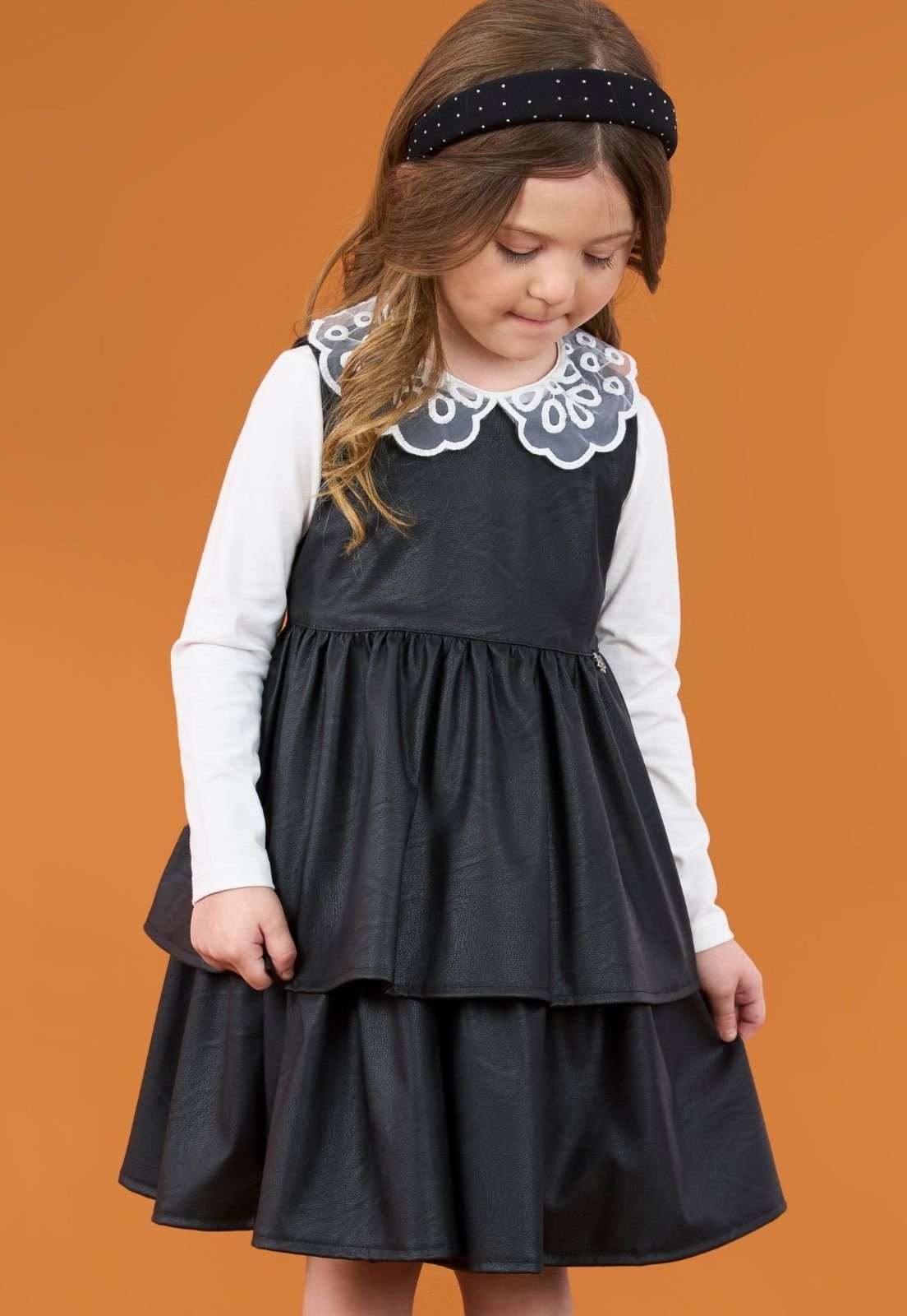 Infantil – Vestido Pakita Camadas 10 Preto