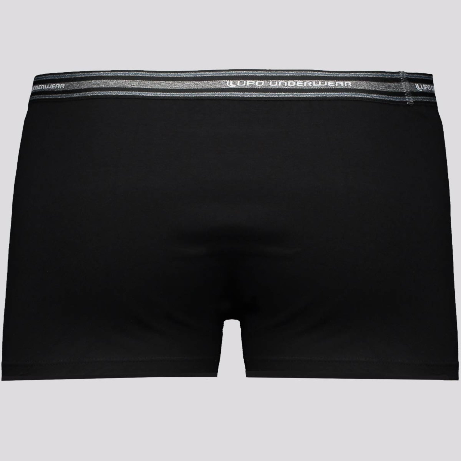 Vista 3 Cueca Sunga Lupo Basic Algodão com Elastano Preta e Cinza preto Lupo preto
