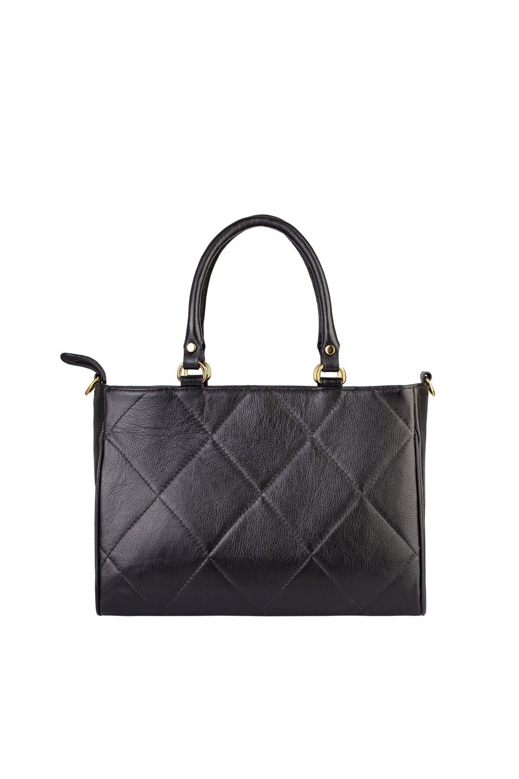 Bolsa feminina de couro liso Eliza - Preto