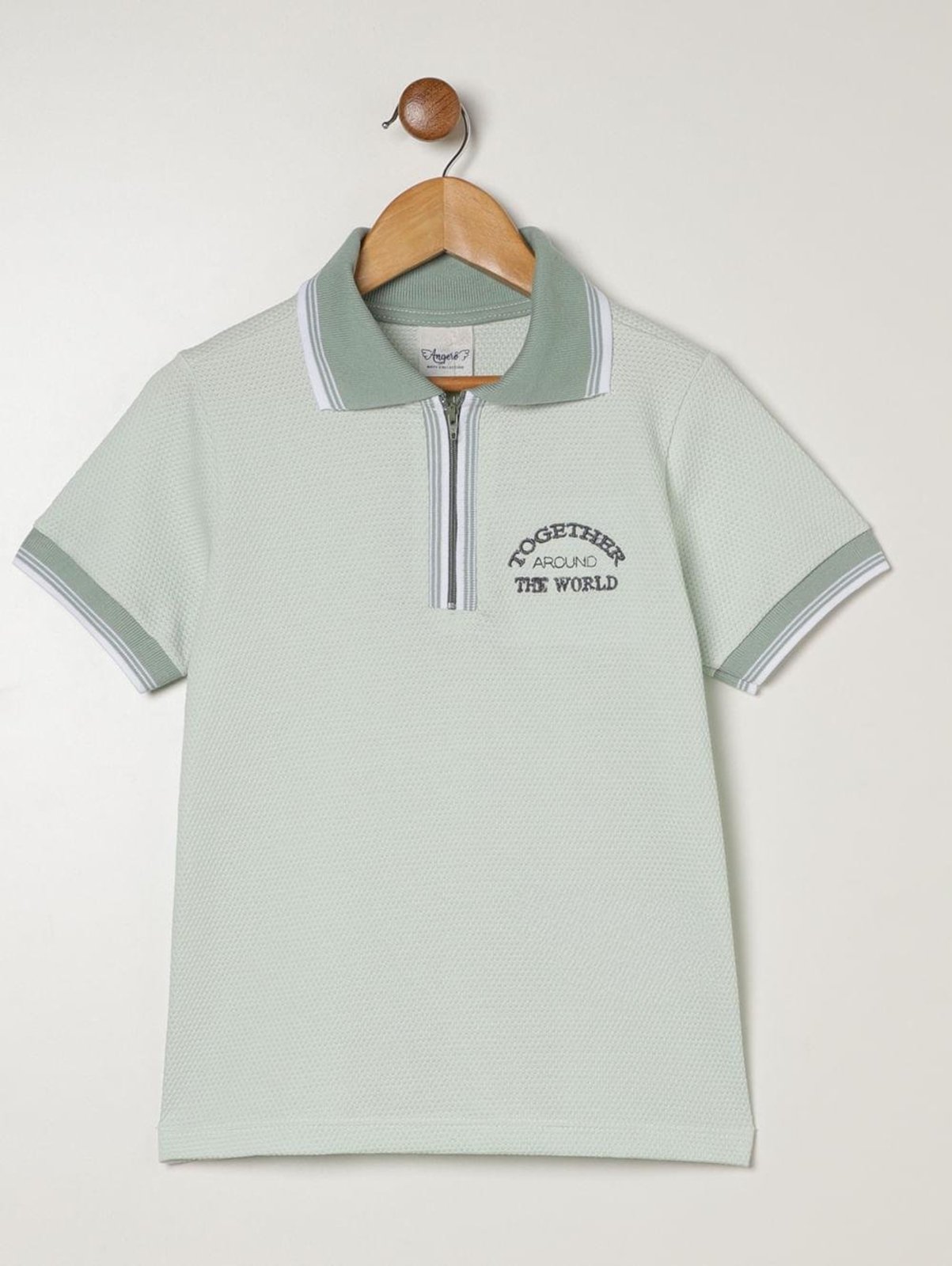 Infantil - Polo Manga Curta Para Menino - VERDE CLARO
