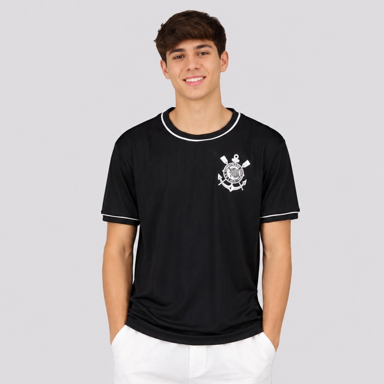 Camisa Corinthians Arte Juvenil Preta
