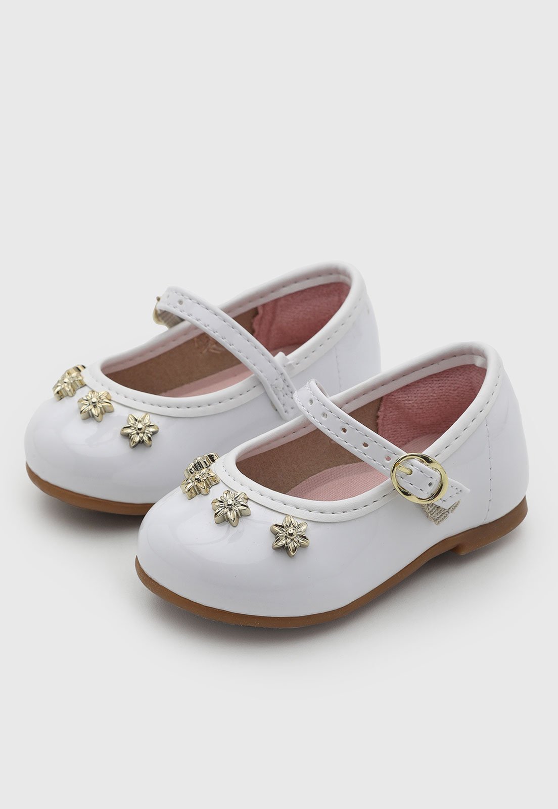 Infantil - Sapatilha Molekinha Detalhe Flor Branca