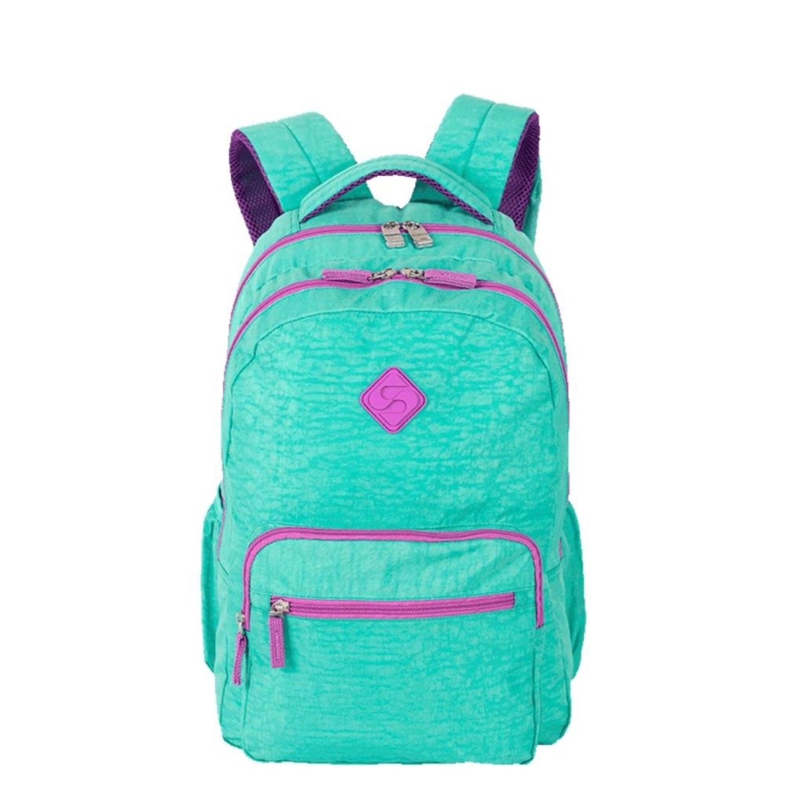 Infantil - Mochila Sestini 2 Comp College Crinkle 4 Azul e Turquesa