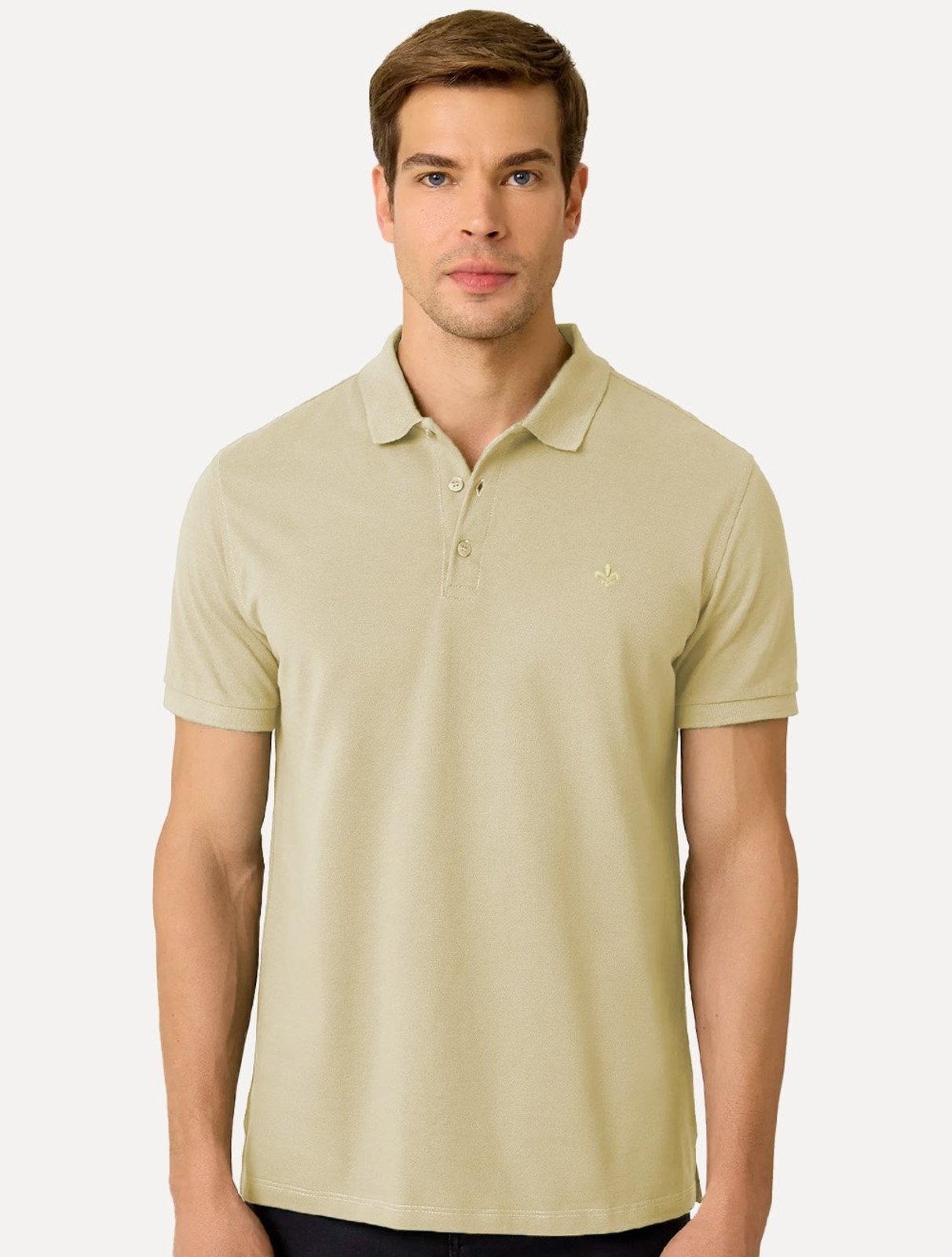 Polo Dudalina Masculina Piquet Essentials Extra Cotton Amarelo Médio