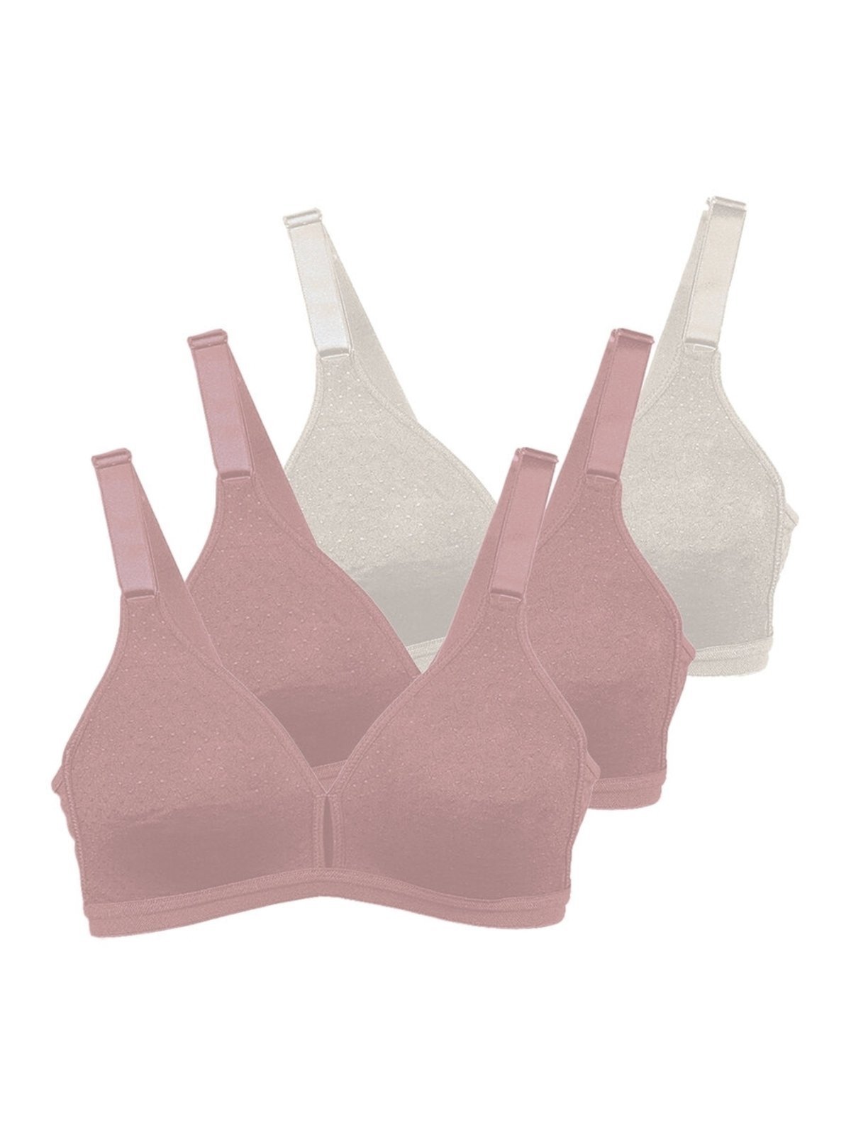 Kit com 3 Sutiãs sem Aro e sem Bojo Olimpo Demillus 61019 Bege