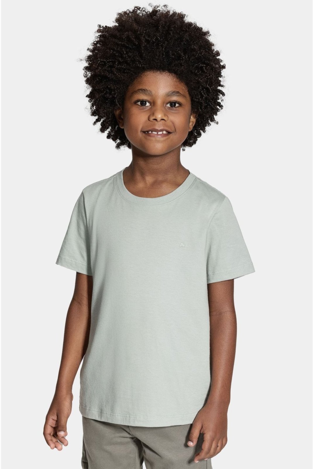 Vista 2 Infantil - Camiseta Algodão Aramis Básica Manga Curta Menta verde Aramis verde