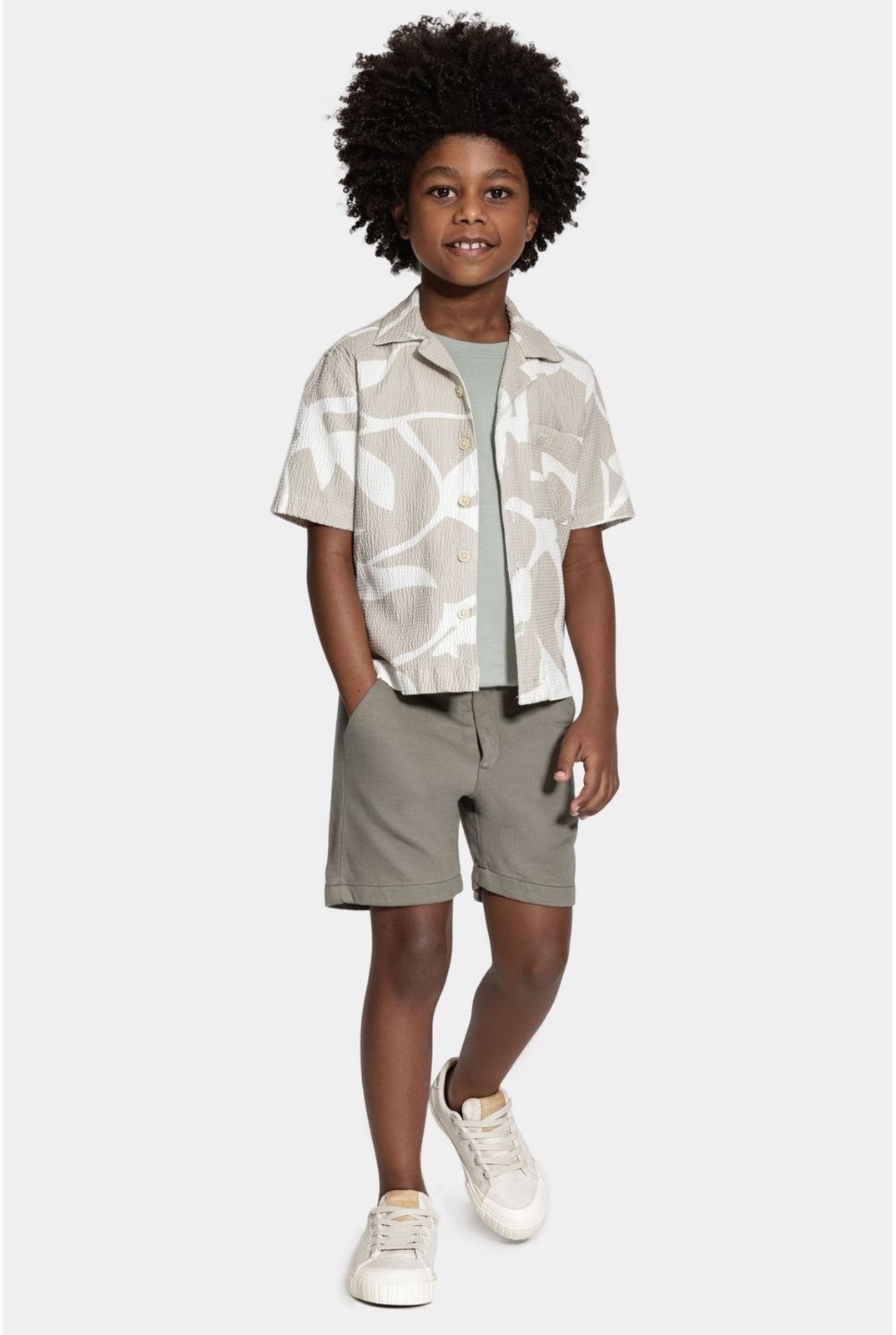 Vista 3 Infantil - Camiseta Algodão Aramis Básica Manga Curta Menta verde Aramis verde