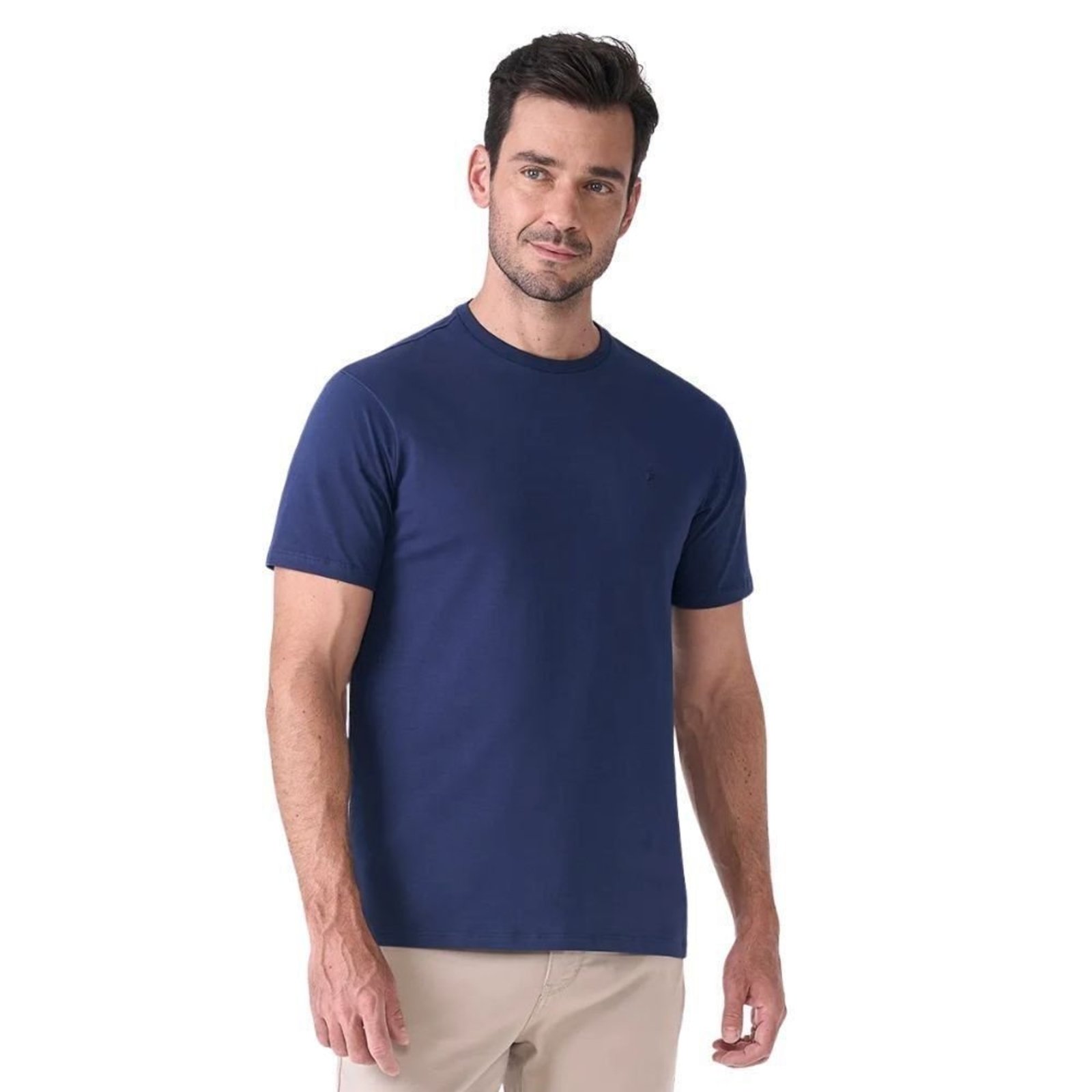 Camiseta Masculina Fideli Slim Marinho TR00405023 - Azul Marinho - Fideli