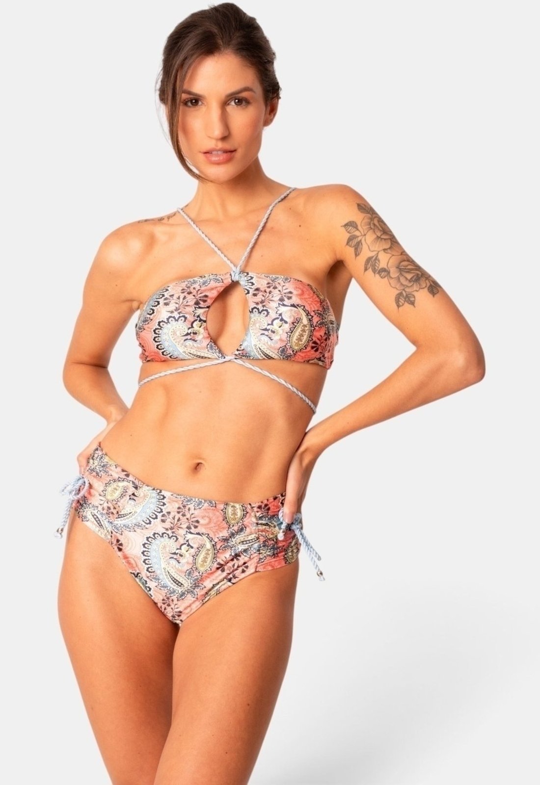 Biquíni Areia Branca Solaris Hot Pant Paisley Azul