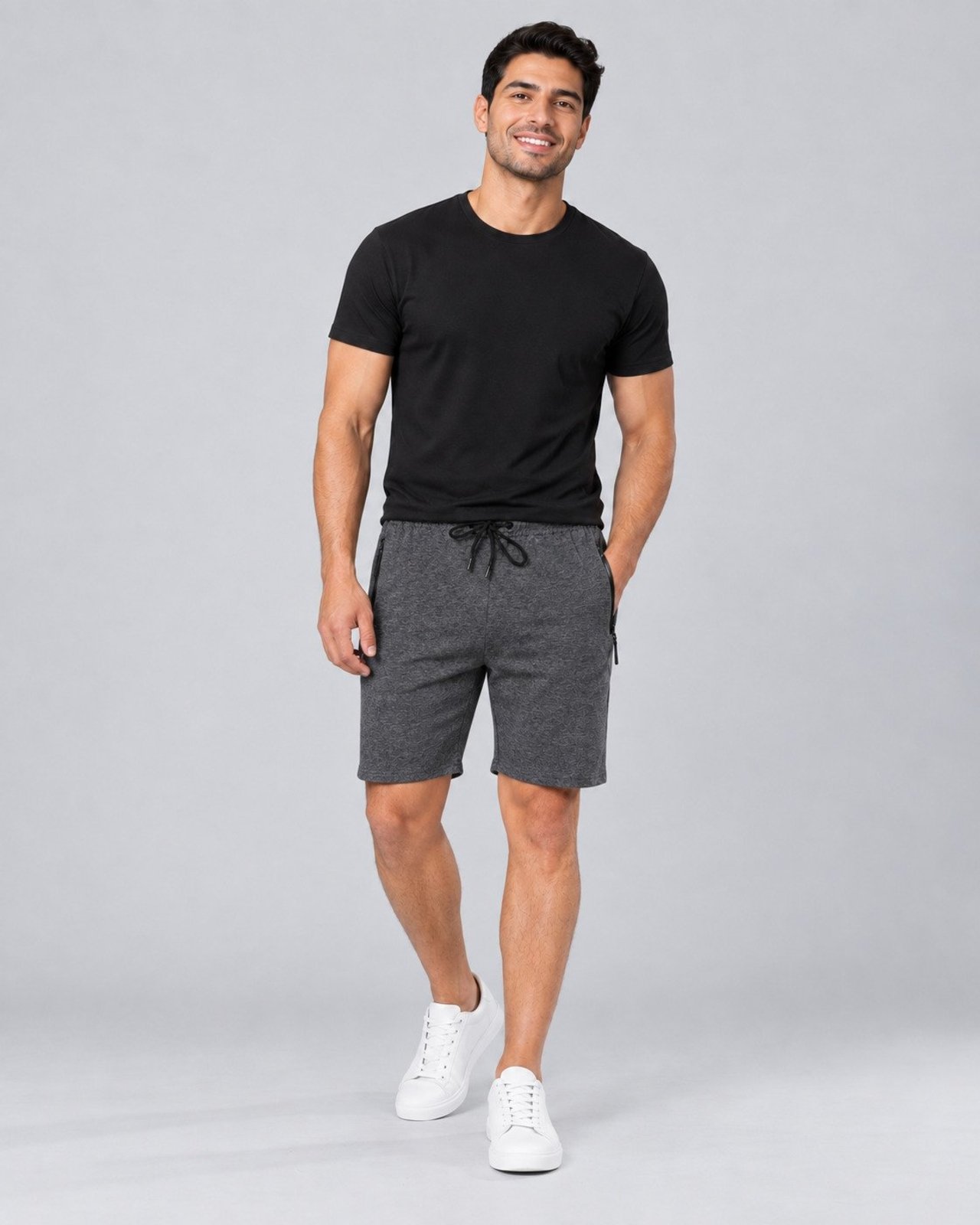 Bermuda Masculina de Moletom com Bolsos Laterais com Zíper Crocker