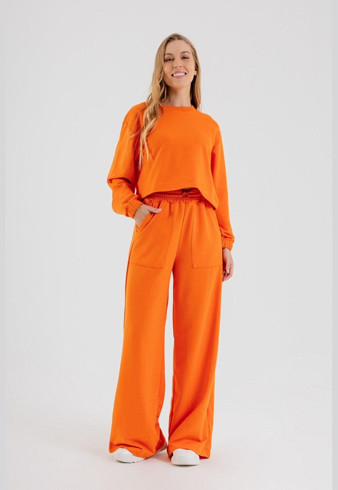 Blusão Cropped Feminino Just Basic Laranja