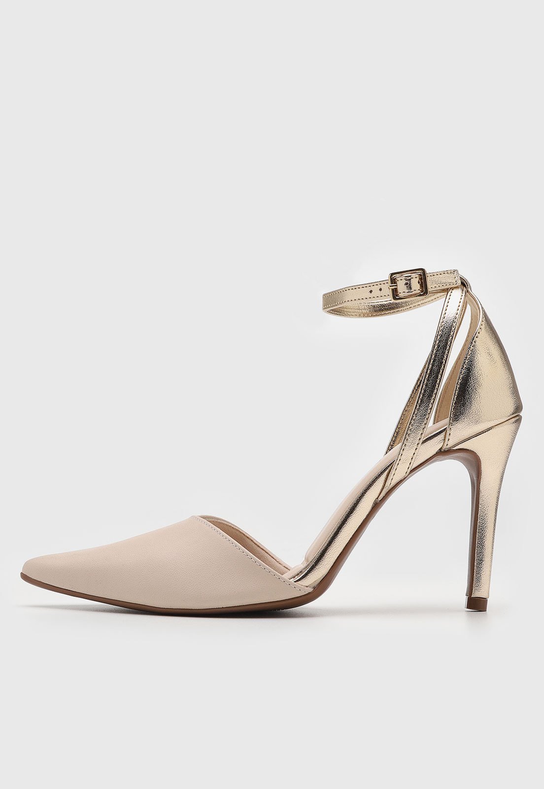 Vista 2 Scarpin Feminino cê Salto Fino BEBECÊ dourado BEBECÊ dourado