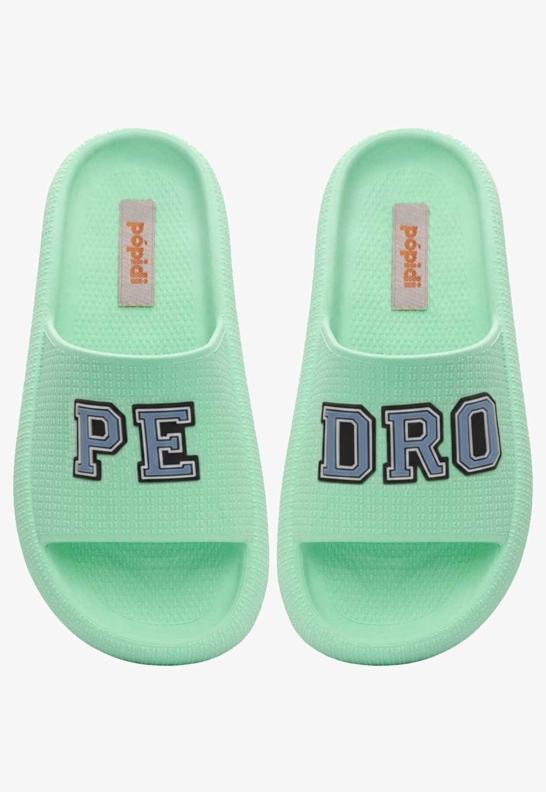 Infantil - Chinelo Pópidi Personalizado PEDRO Estilo Nuvem Verde