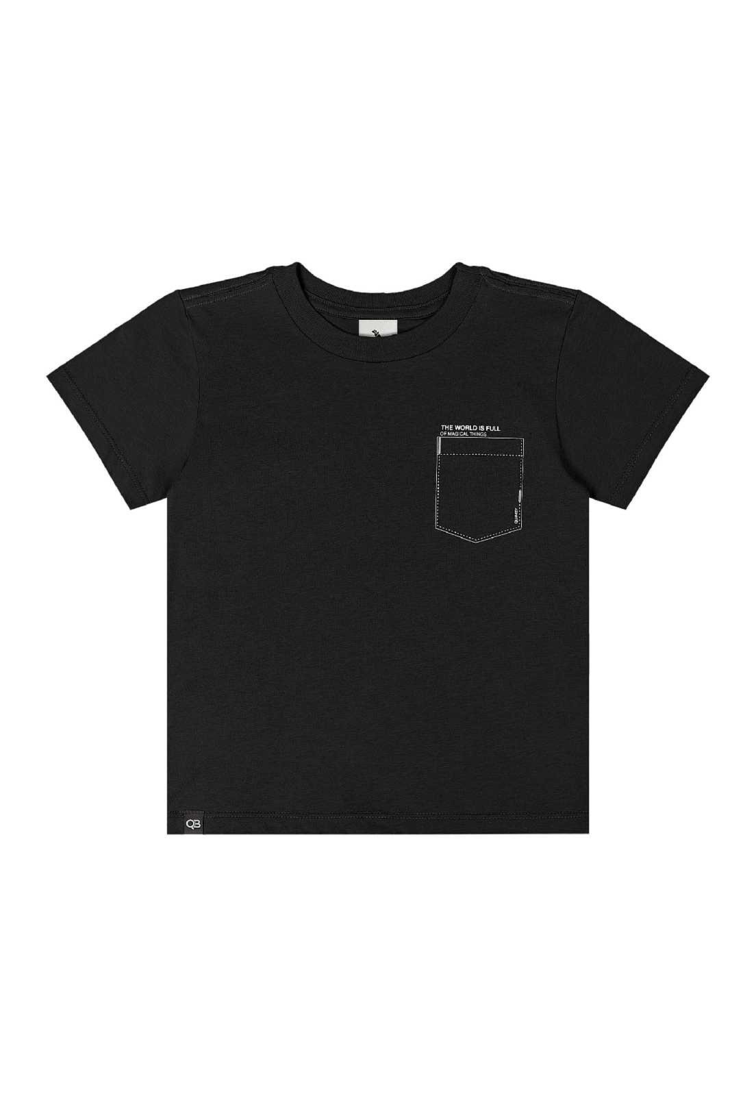 Vista 3 Infantil - Camiseta em Meia Malha Quimby preto Quimby preto