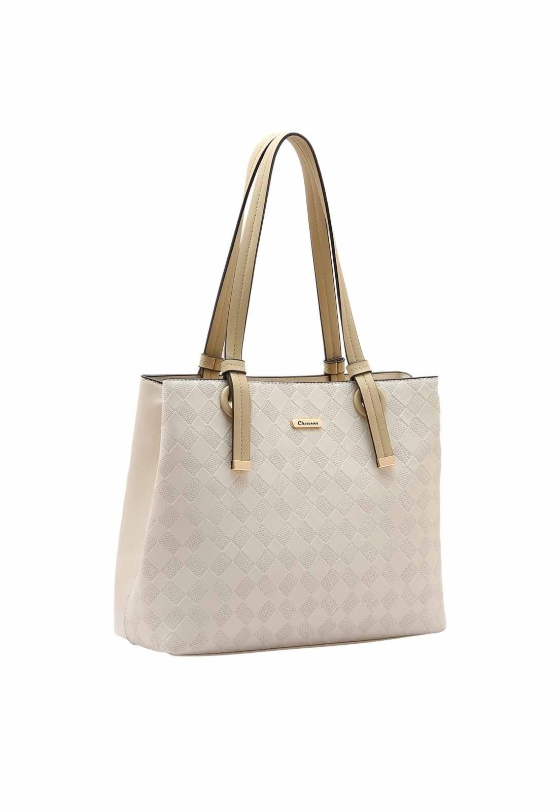 Bolsa Feminina Chenson Original Relevo Texturizado Ombro Nude 3484957