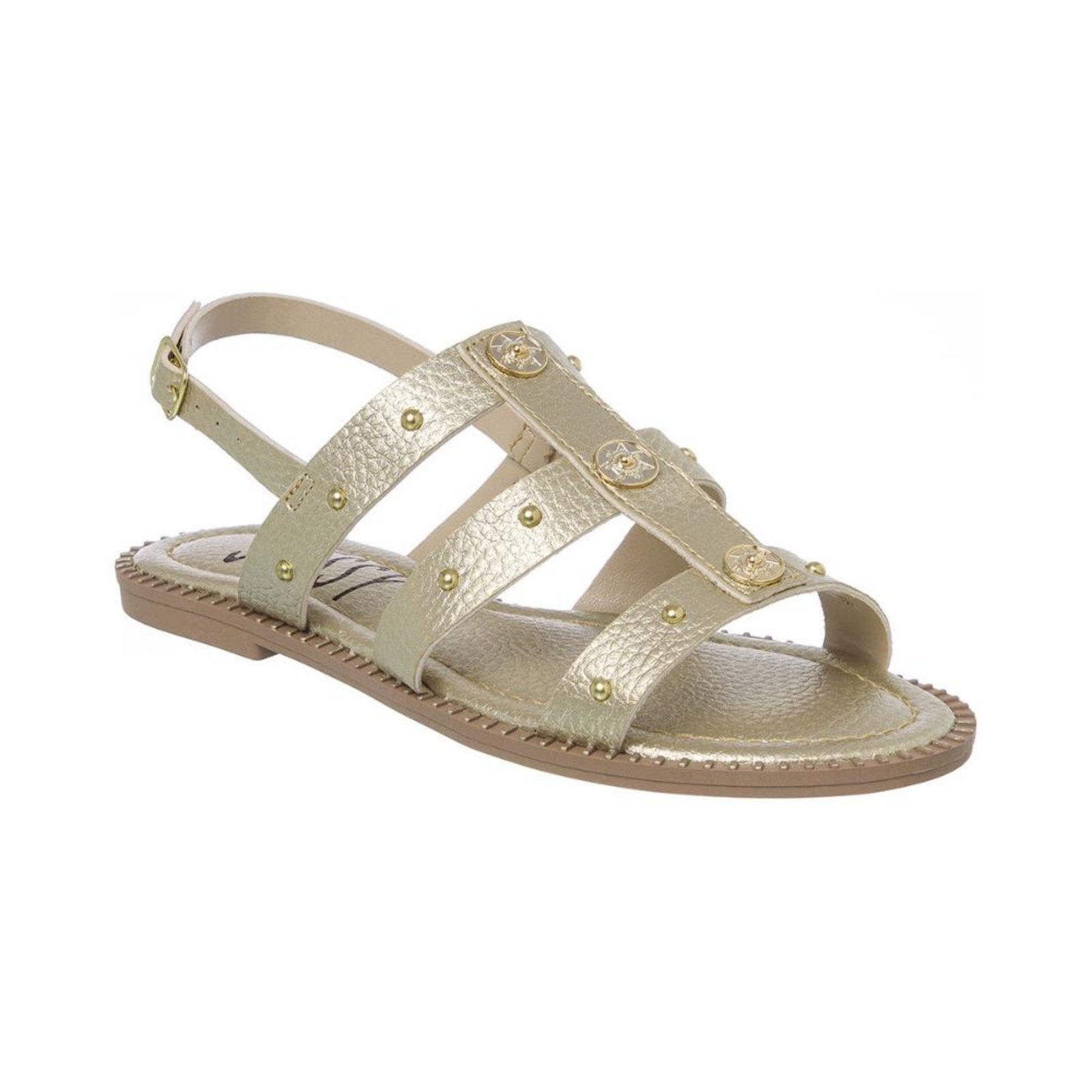 Sandália Rasteirinha Papete Feminina Flatform Básica Casual Dourado
