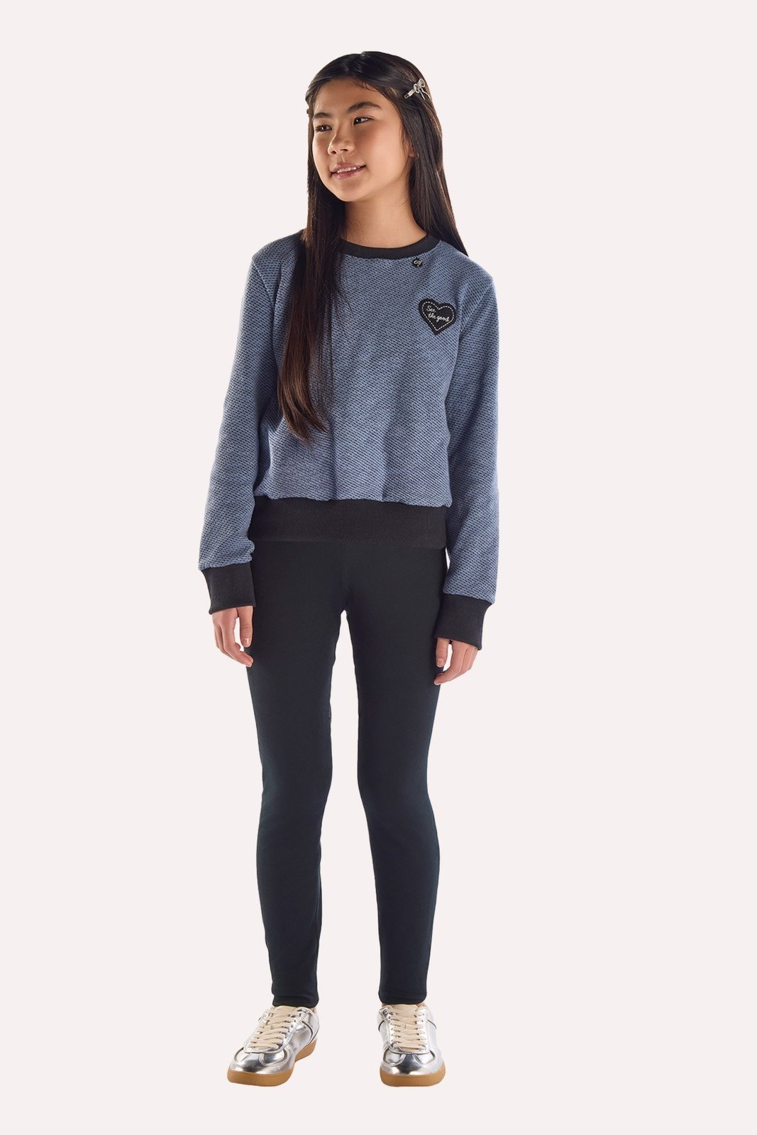 Infantil - Blusão Azul em Malha Jacquard