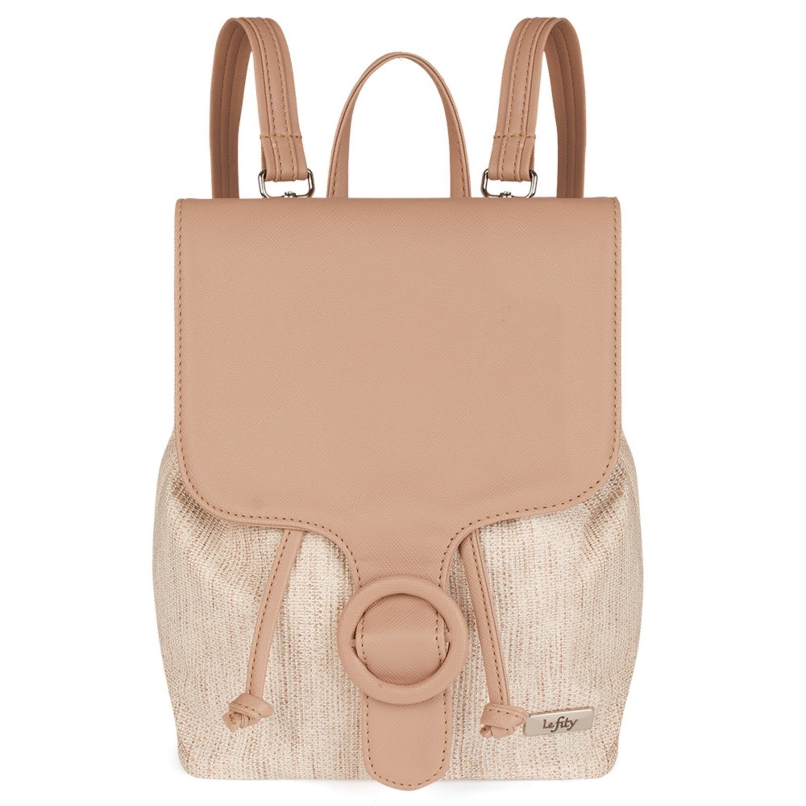 Bolsa Mochila Cor Nude Alça Ajustável Modelo Tiny da Marca Lefity