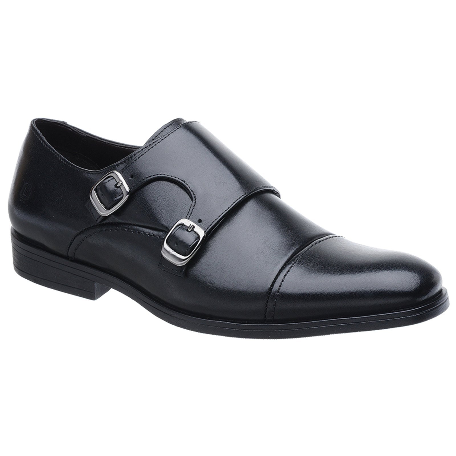 Sapato Feminino Monk Malbork em Couro Preto Solado Comfort 60412FP