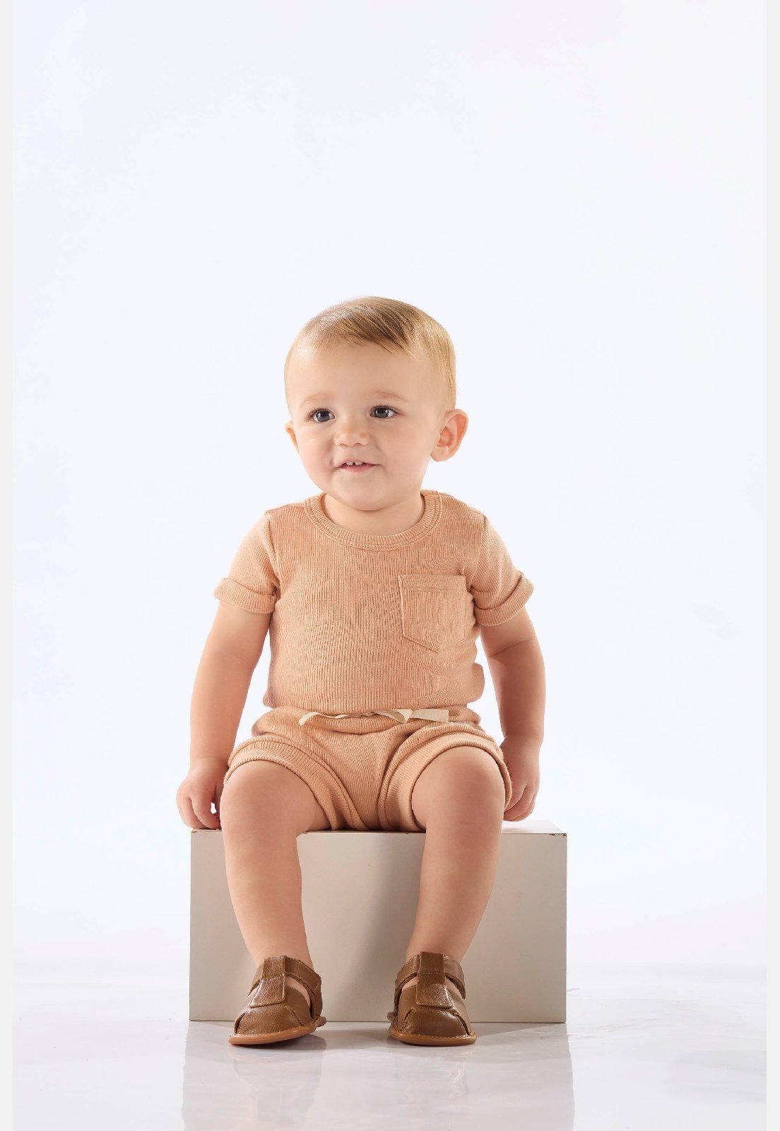 Infantil - Conjunto Body Short Ribana Nature Up Baby Branco