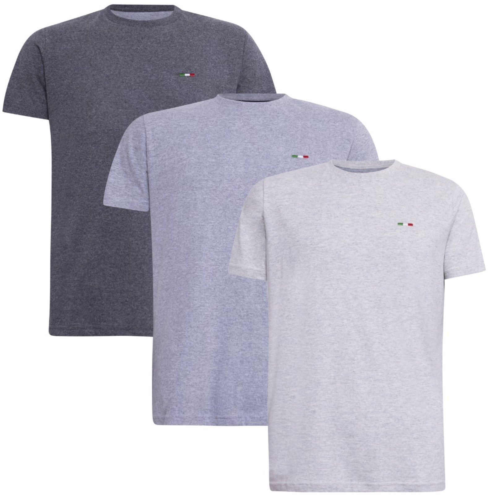 Vista 2 Kit 3 Peças Camisetas Básicas Masculina Vih Triny Premium no Estilo Tommy Bordado Itália multicolorido Vih Triny multicolorido