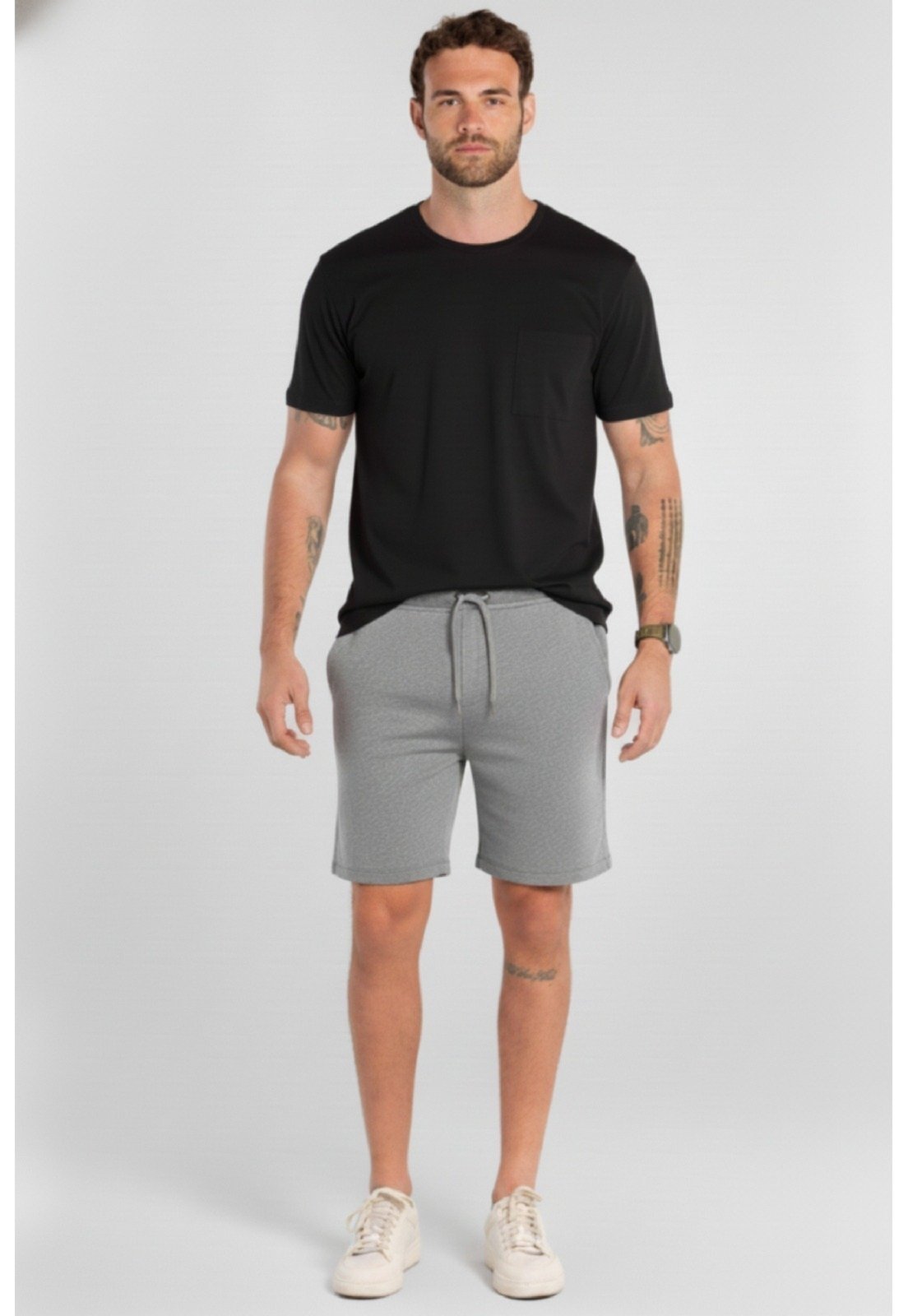 Bermuda Masculina em Moletom Just Basic Cinza
