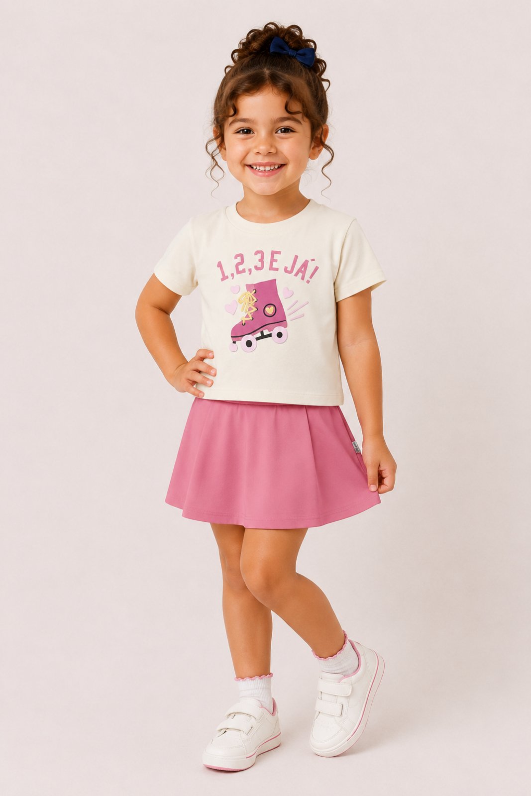 Infantil - Conjunto D Bell Outlet Fashion Patins Rosa