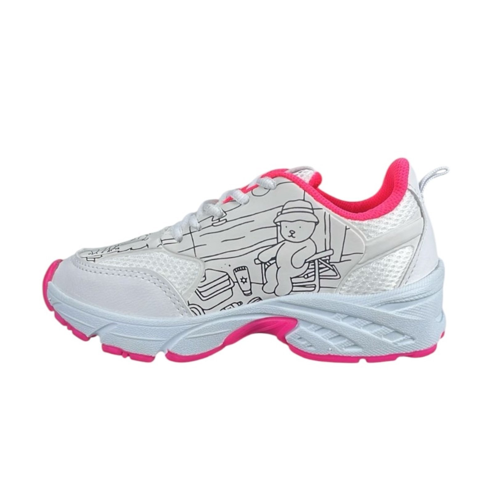 Vista 3 Tenis Box200 Jogger BK2095 Branco/Pink Box 200 branco pink Box 200 branco pink