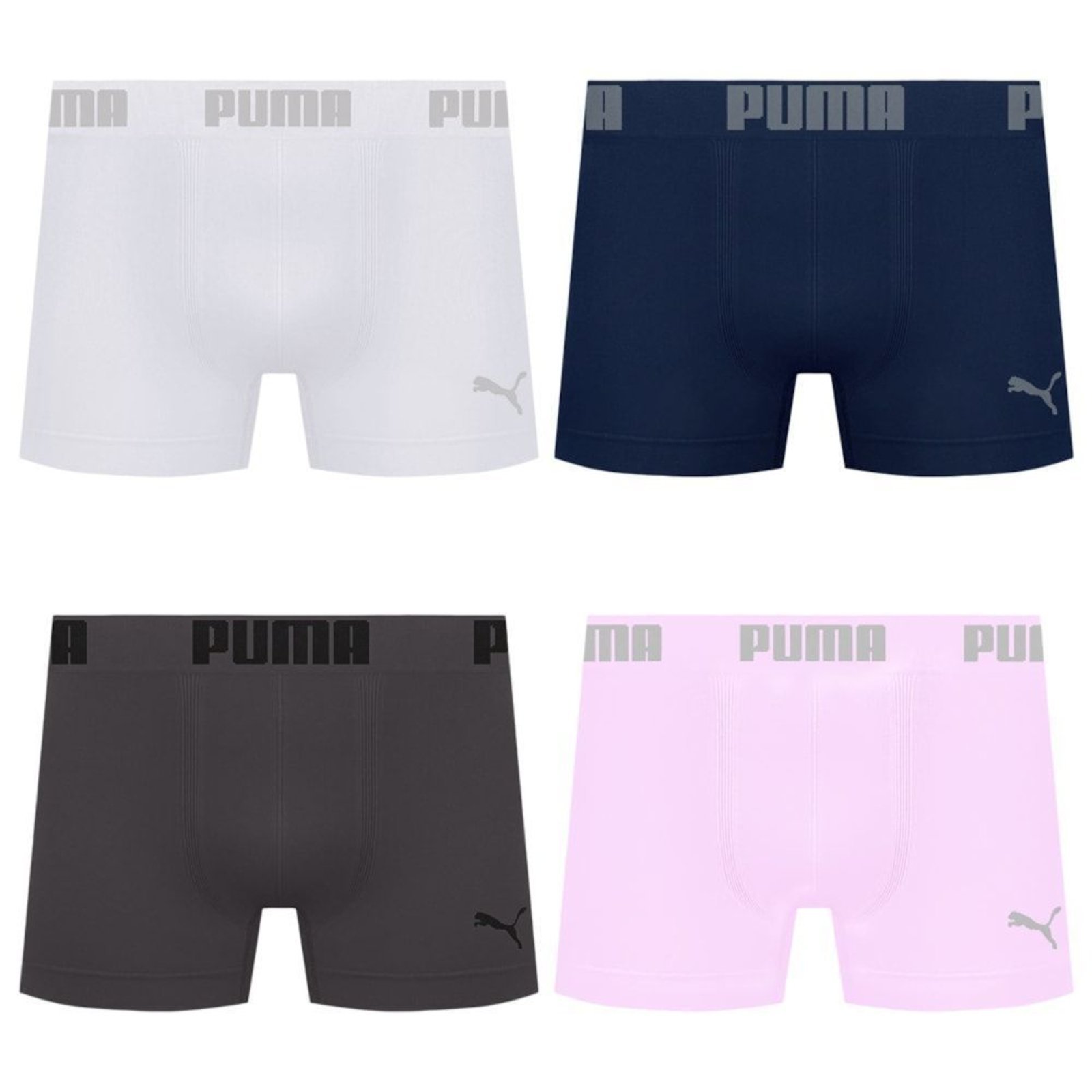 Kit 4 Cuecas Puma Boxer Sem Costura Masculina - Azul - puma