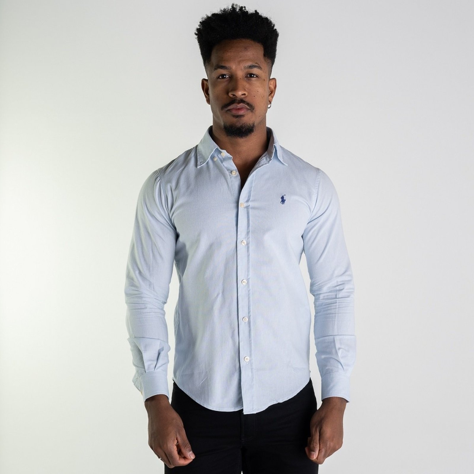 Camisa RL Oxford Custom Fit Azul Claro