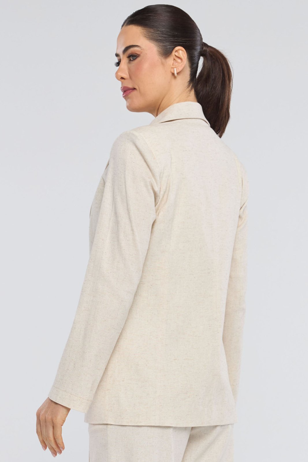 Vista 2 Blazer PKS Alfaiataria Linho Natural Off White bege natural PKS bege natural