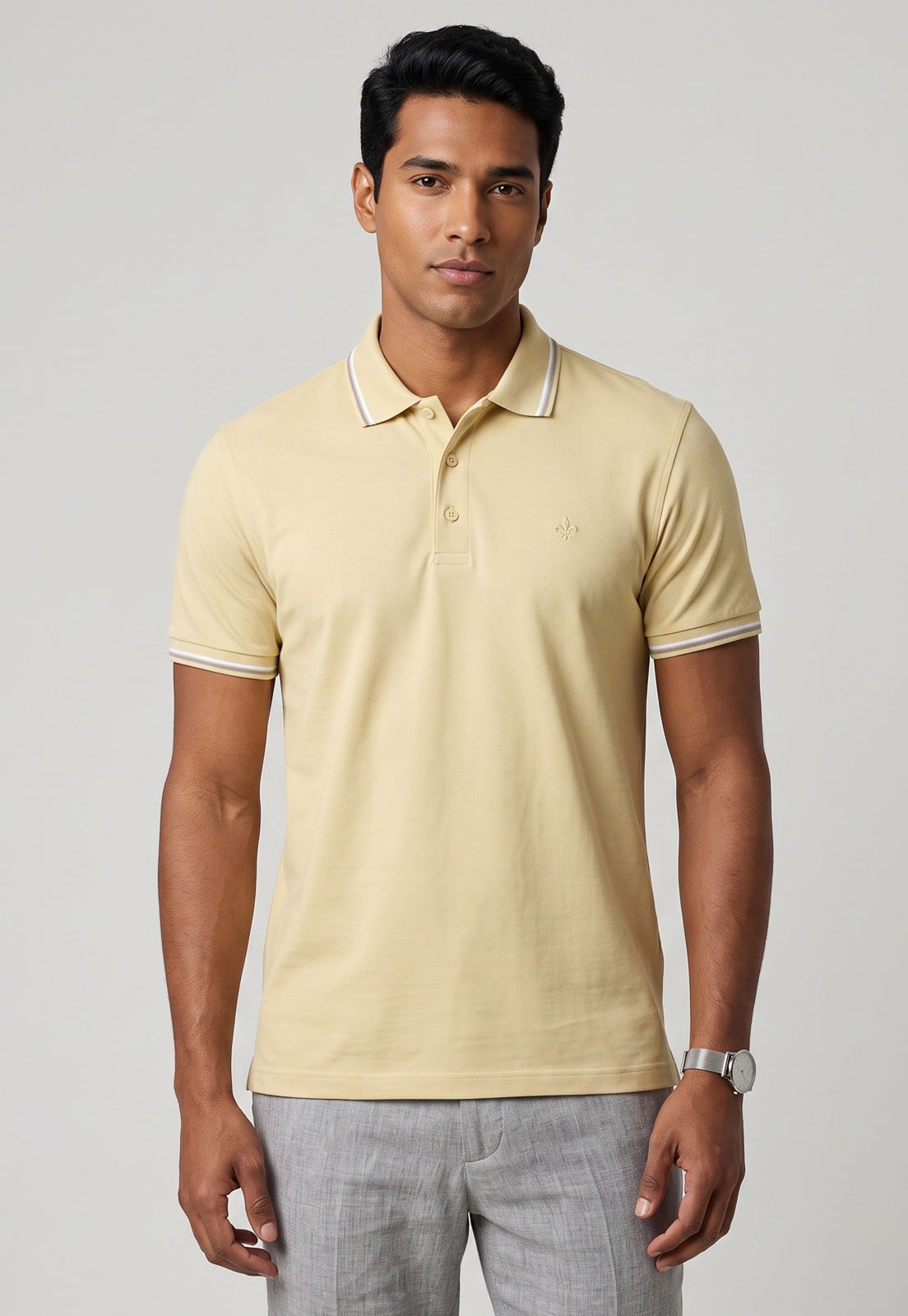 Polo Masculina Dudalina Clássica Amarela