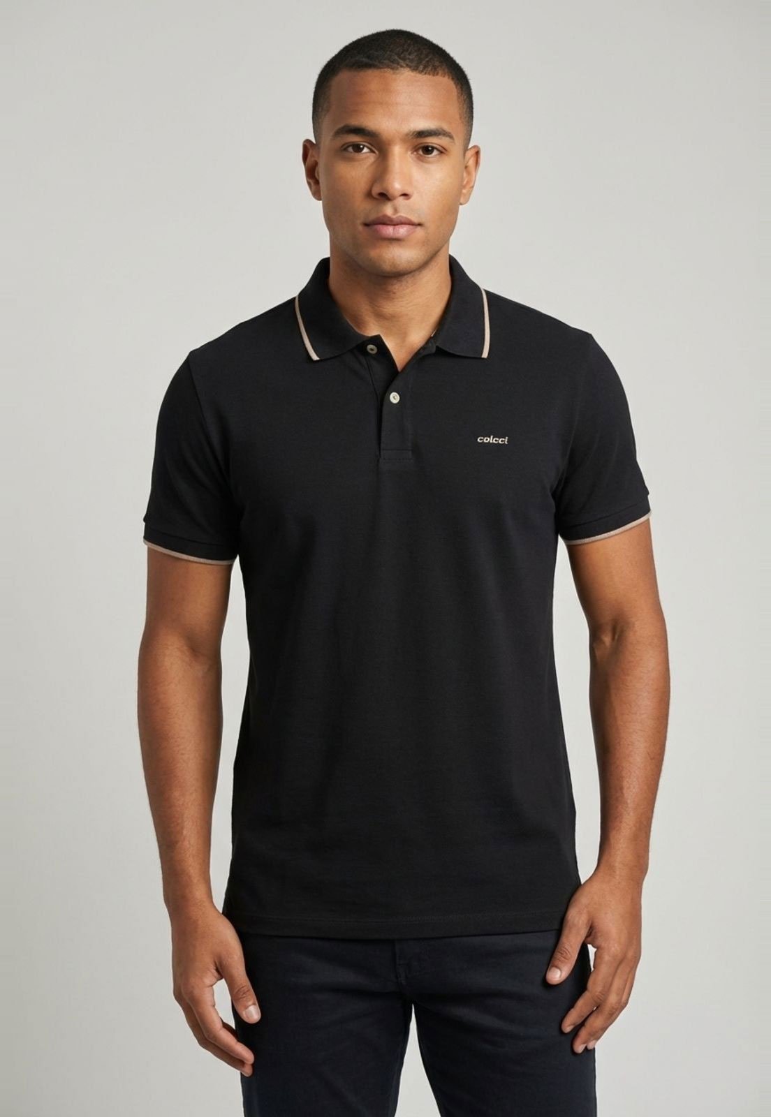 Camisa Polo Masculina Colcci Preta