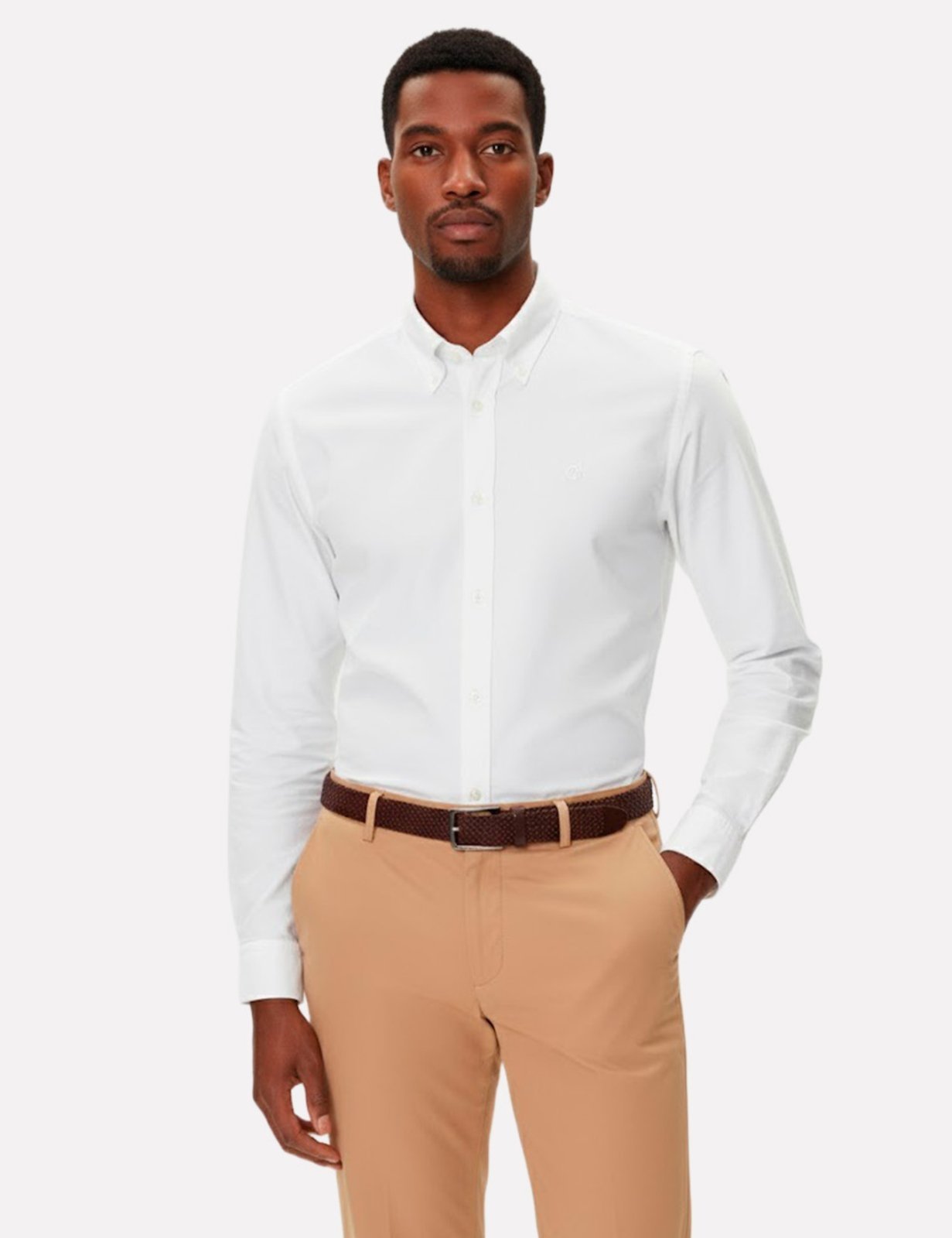 Vista 2 Camisa Hugo Boss Masculina Slim Fit H-ROAN-BD-E-C1-253 Branca branco branco