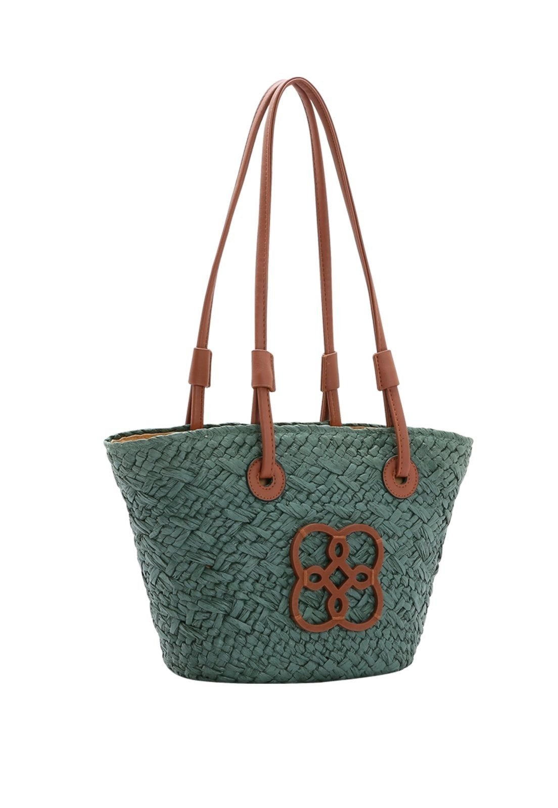 Bolsa Feminina Chenson Palha Ombro Media Praia Piscina Verão Verde 3184578